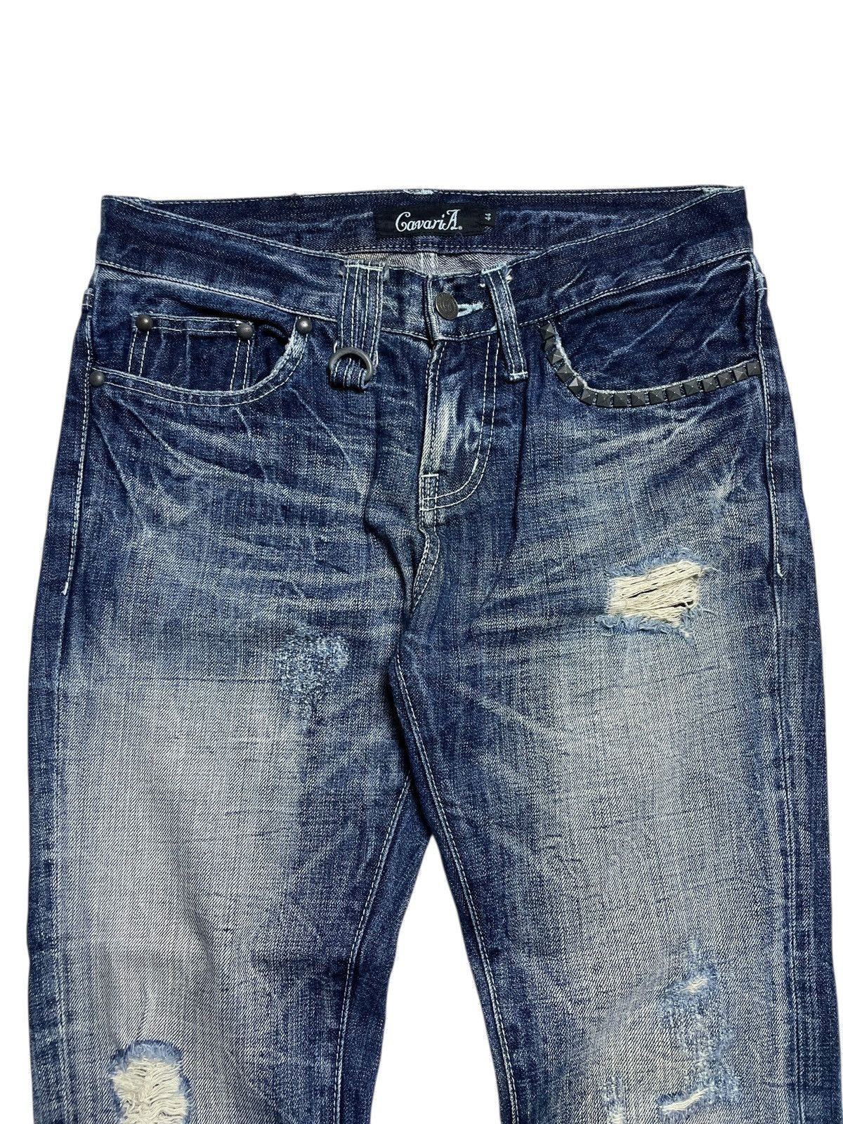 JACKROSE 2000’s Cavaria - Studed Crash Flared Denim Pants Size US 30 / EU 46 - 2 Thumbnail