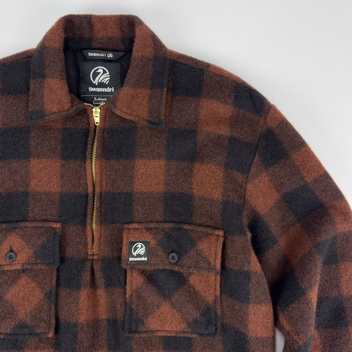 New Zealand Outback Swanndri Ranger Wool Zip Bush shirt Flannel Size US L / EU 52-54 / 3 - 4 Thumbnail