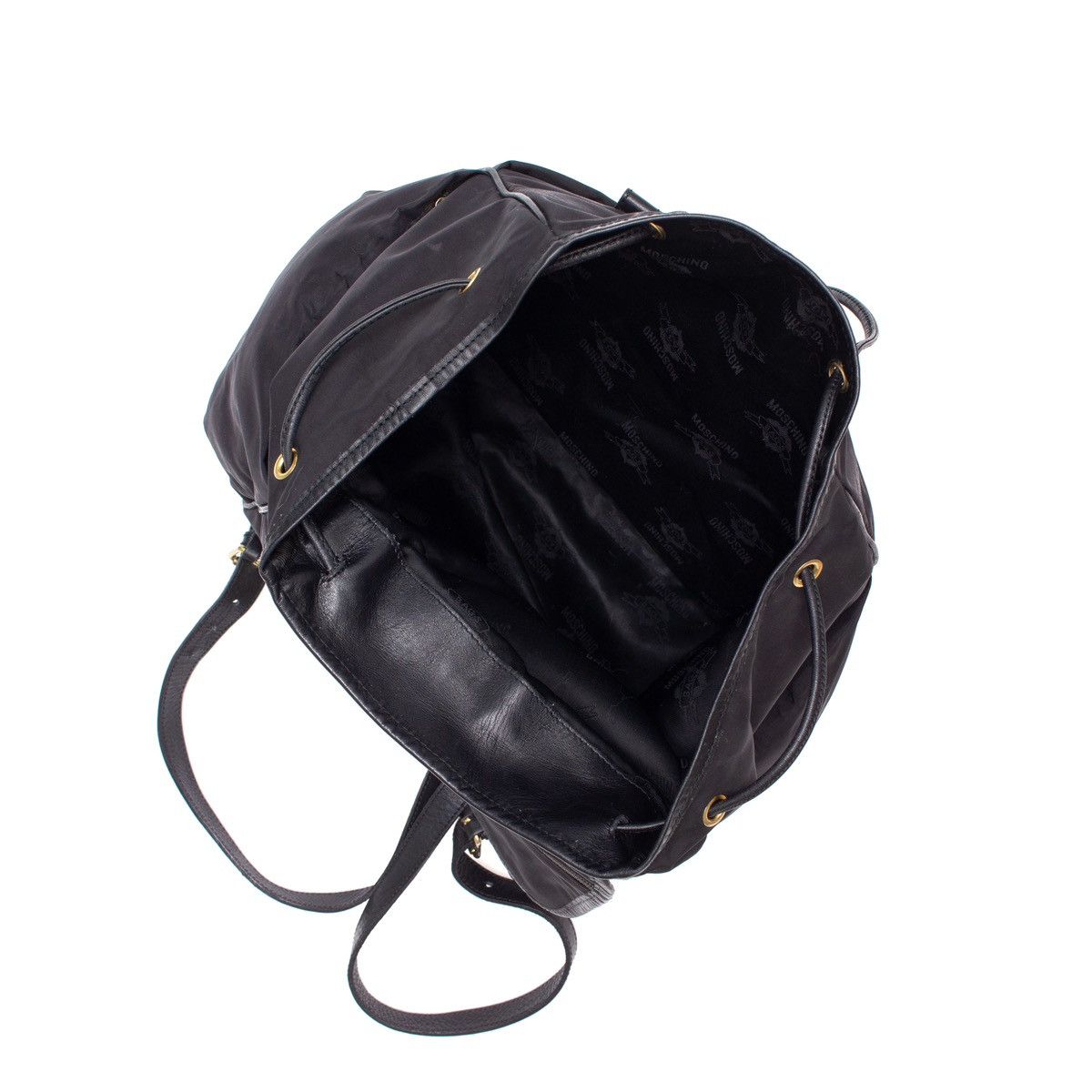 Moschino × Vintage VTG MOSCHINO Redwall Black Nylon/ Leather Trim Backpack Size ONE SIZE - 13 Thumbnail