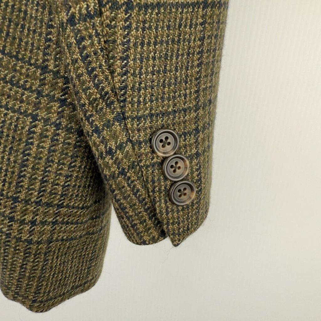 Vintage VINTAGE Tweed Single Breasted Plaid Brown Blazer Size L / XL Size 38L - 3 Thumbnail