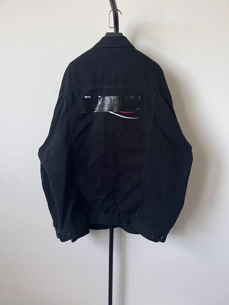 Balenciaga Balenciaga Logo printed single-breasted denim jacket at ba Size L / US 10 / IT 46 - 1 Thumbnail