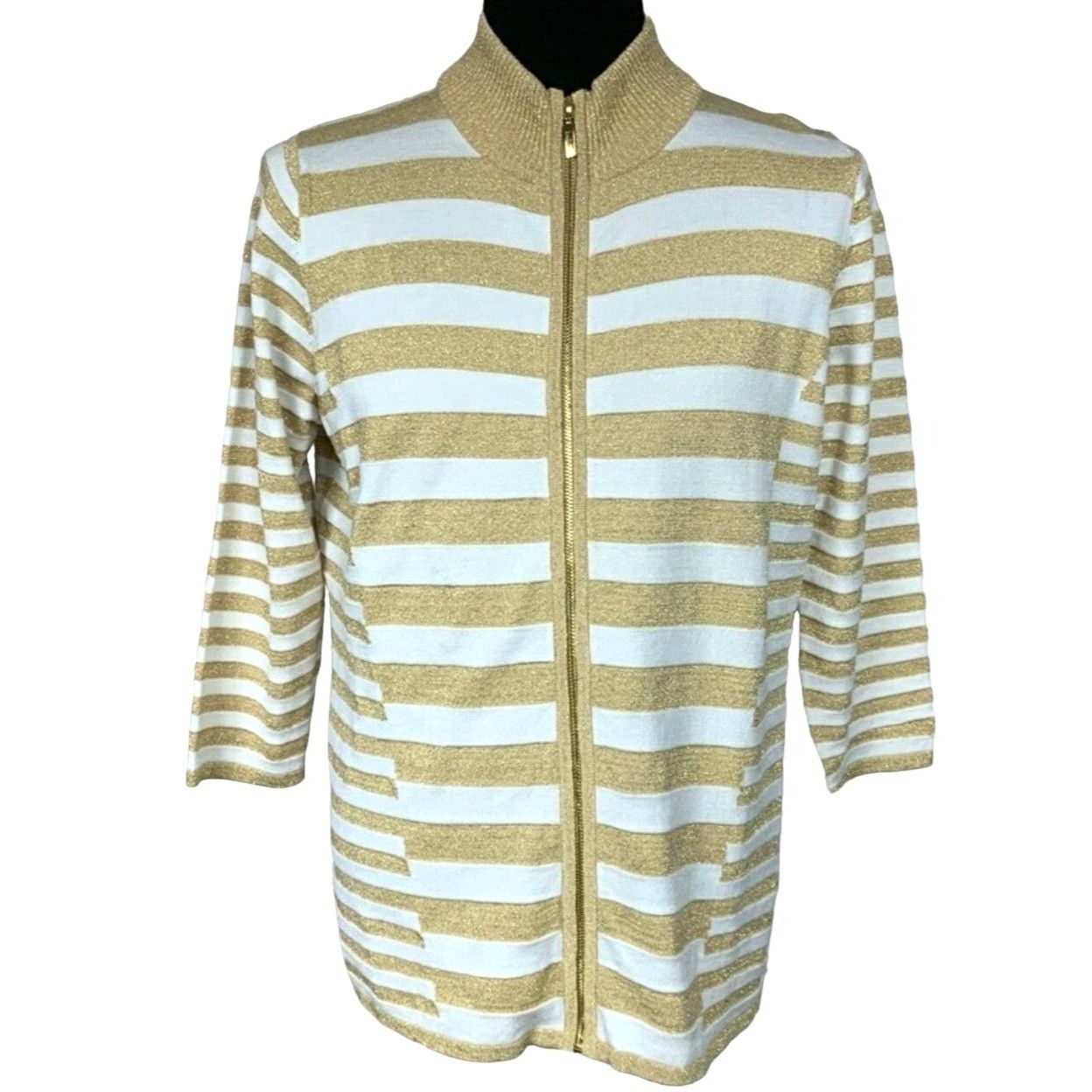 Other Belldini Striped Metallic Cardigan Jacket Plus XXL Gold Full Size XXL / US 16-18 / IT 52-54 - 9 Thumbnail