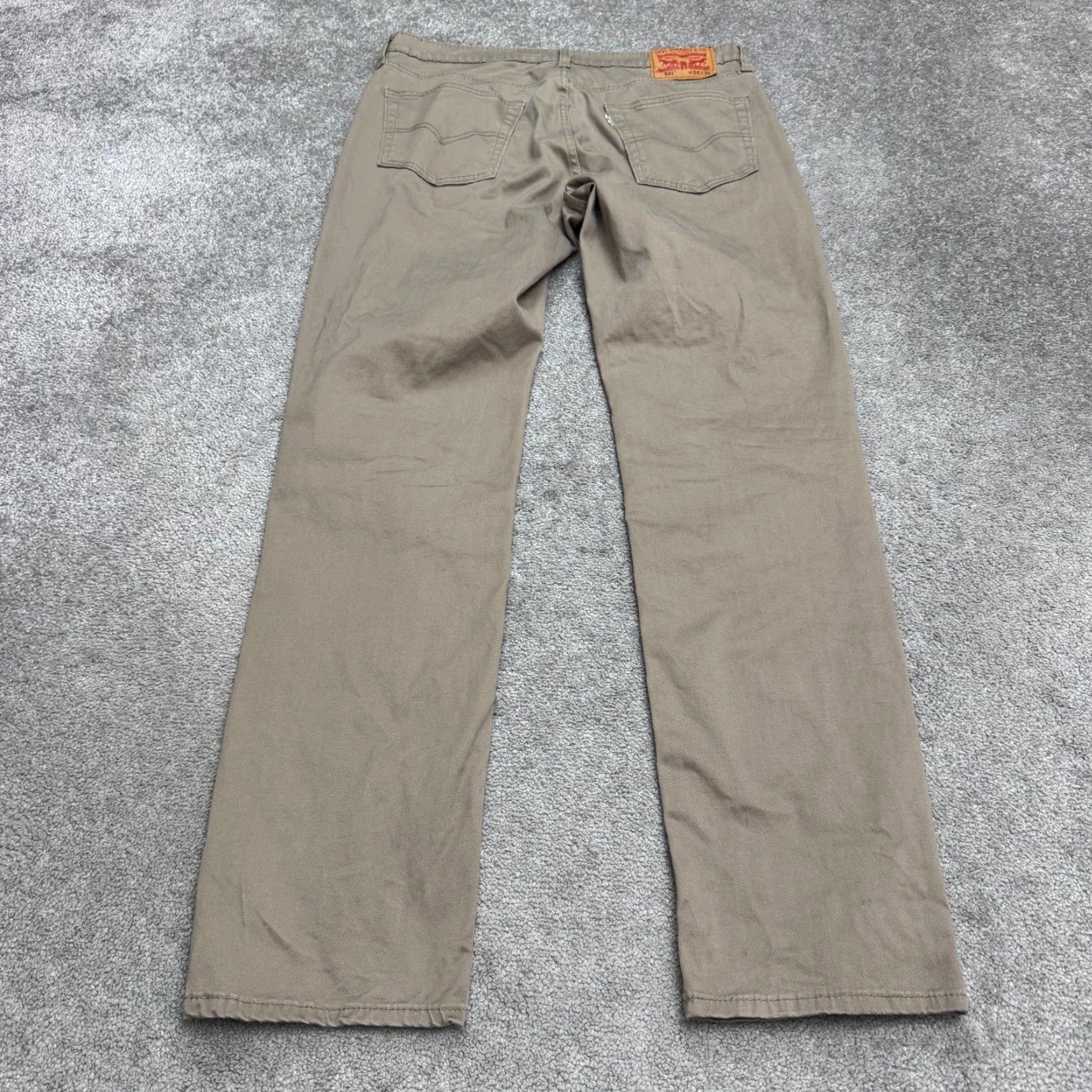 Levi's Levi's 541 Athletic Taper Twill Chino Pants Men 36x34 Khaki Brown Stretch Cotton Regular Zeal? Size US 34 / EU 50 - 2 Thumbnail