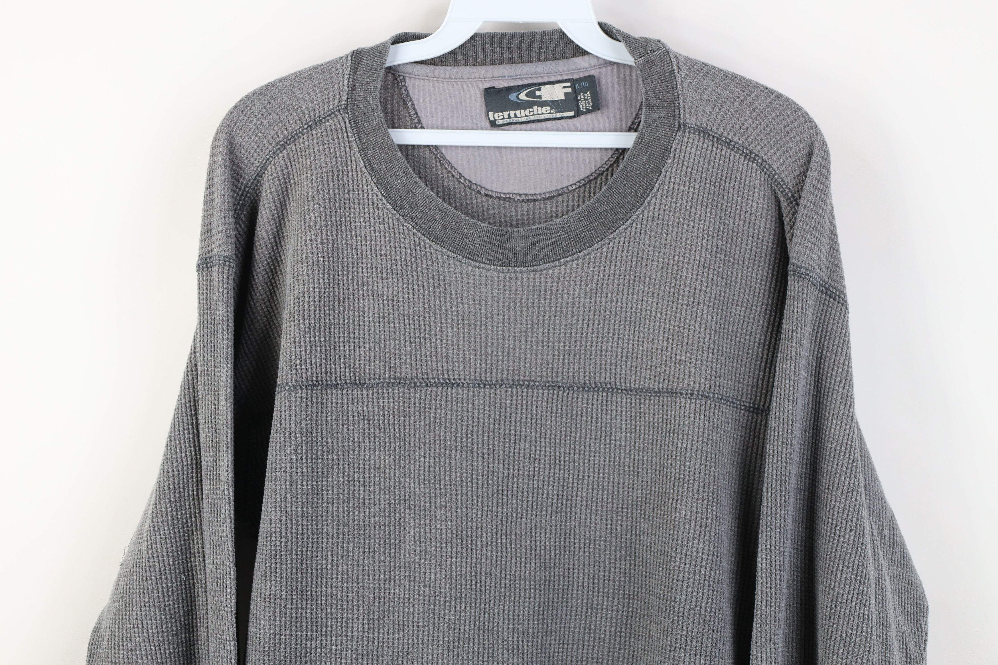 Vintage Vintage 90s Y2K Streetwear Waffle Knit Long Sleeve T-Shirt Size US XL / EU 56 / 4 - 2 Thumbnail