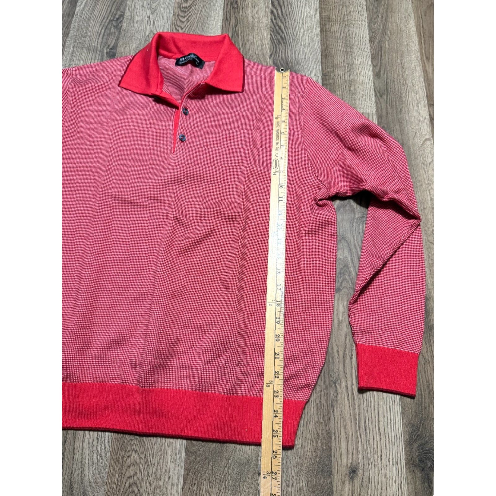 Vintage St. Croix Shirt Men's Large Red White Long Sleeve Polo Buttoned Collar Casual Vintage: No Size US L / EU 52-54 / 3 - 7 Thumbnail