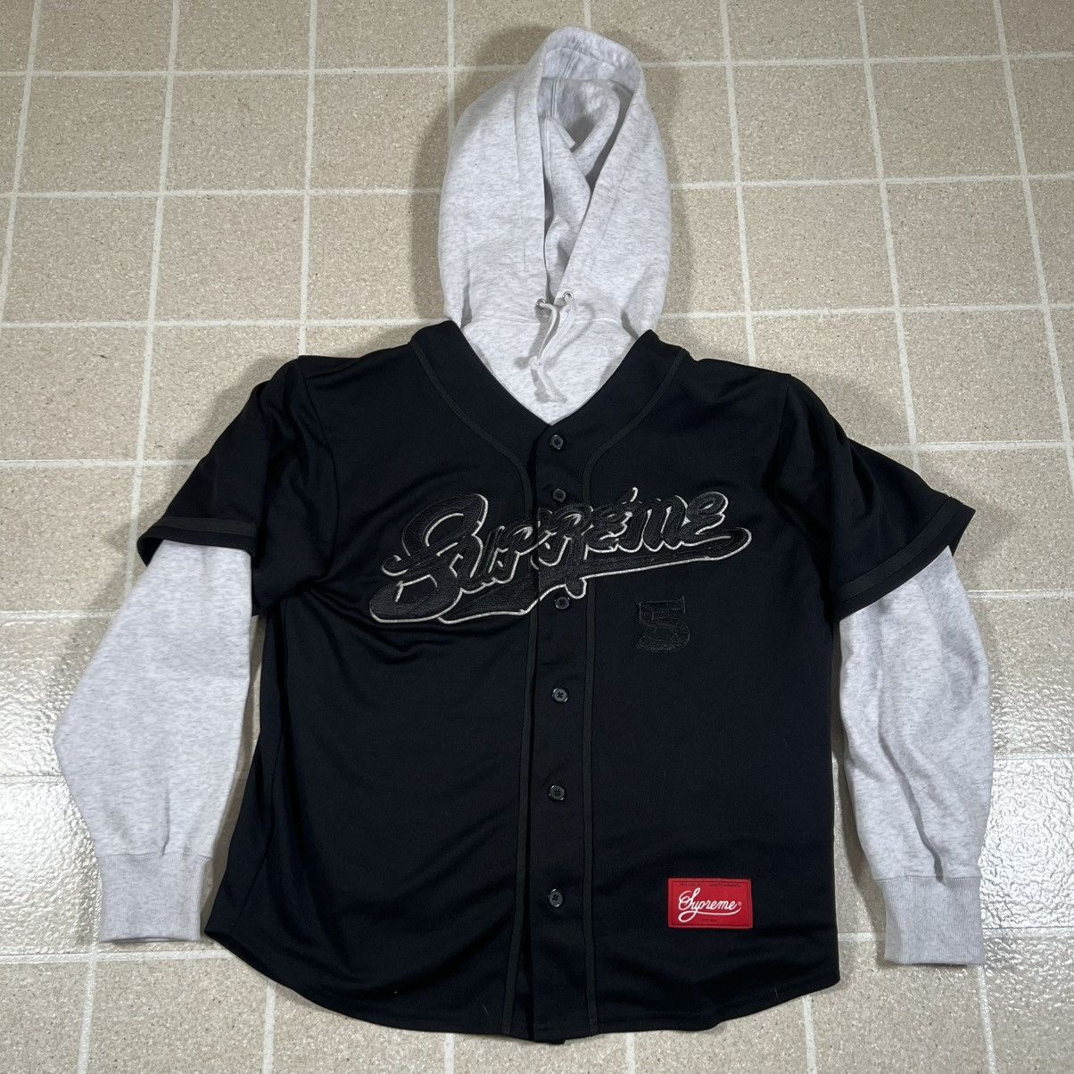 Supreme Supreme Baseball Jersey hooded sweatshirt hoodie Sz S Black Size US S / EU 44-46 / 1 - 1 Thumbnail