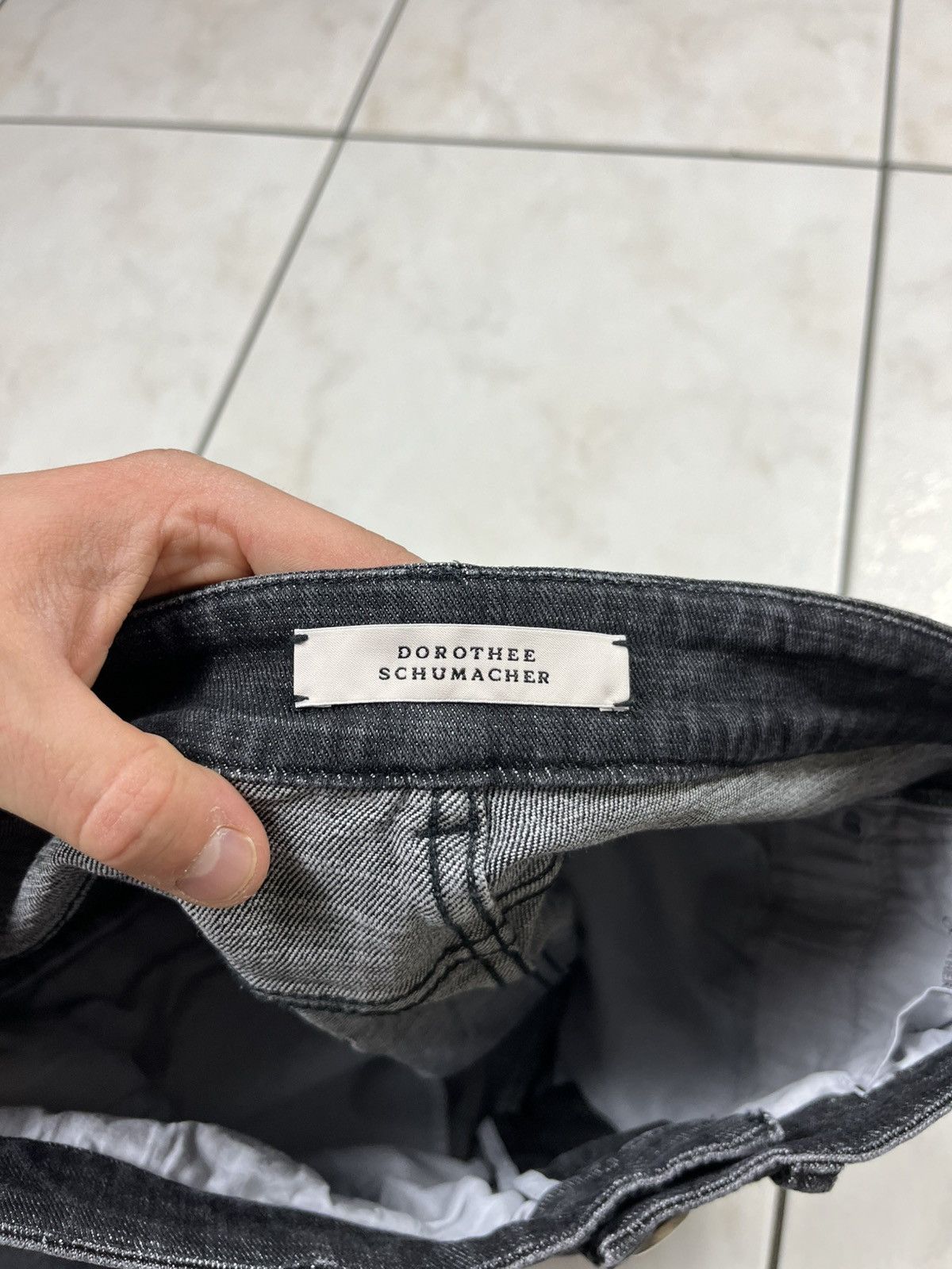 DOROTHEE SCHUMACHER × Designer Dorothee Schumacher flared dark goth denim jeans pants baggy Size 26" / US 2 / IT 38 - 22 Thumbnail