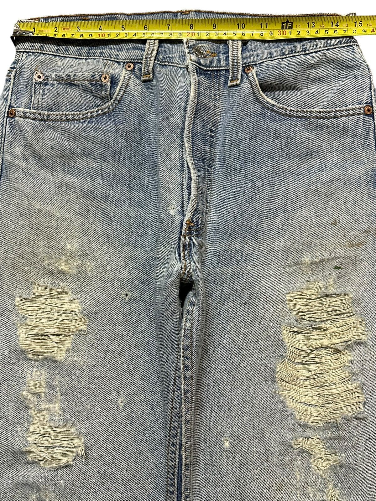 Levi's Vintage 80s Levis 501 Blue Wash Distressed Style Loose Jeans Size US 30 / EU 46 - 12 Thumbnail