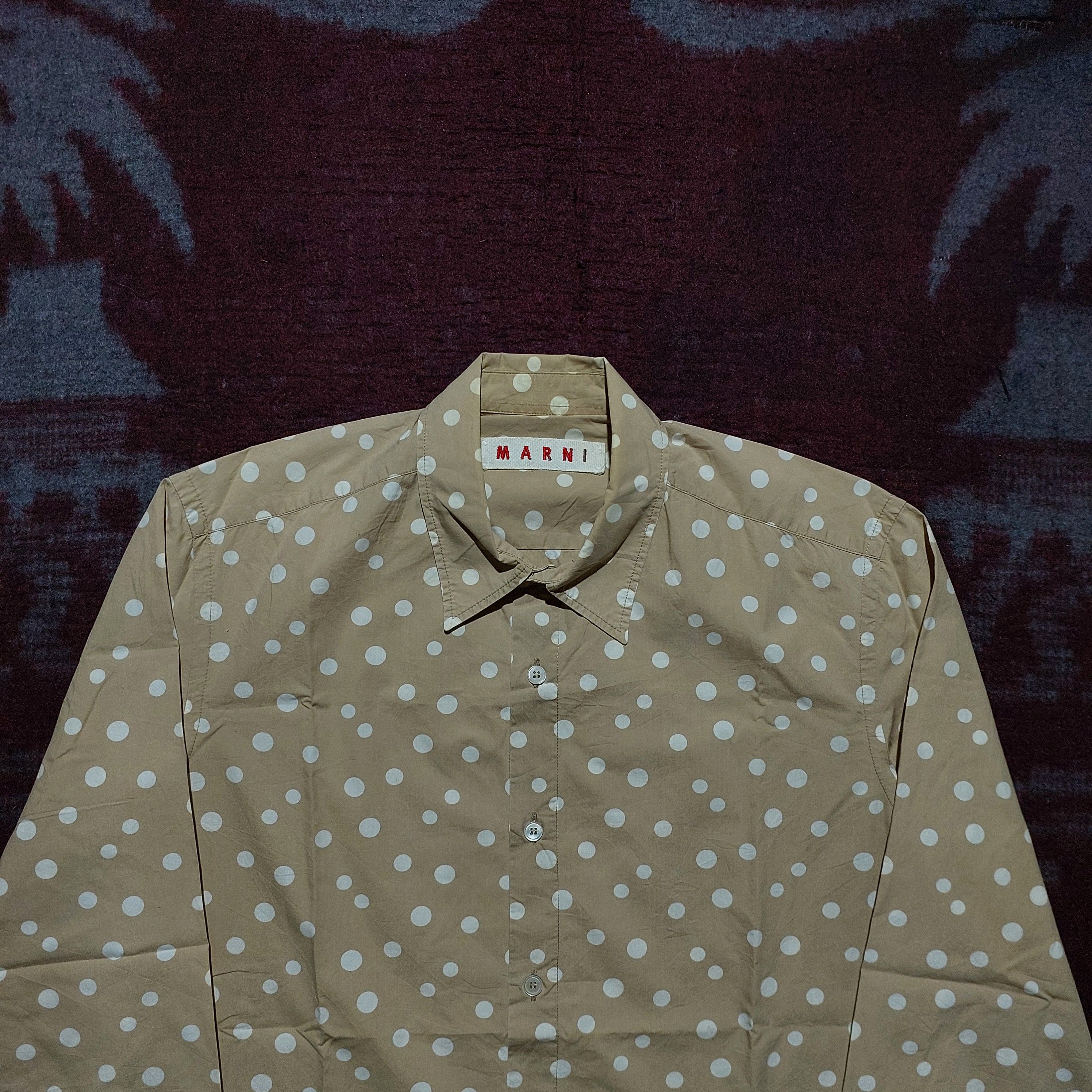 Marni Marni italy beige polka L/s shirt Size US M / EU 48-50 / 2 - 3 Thumbnail