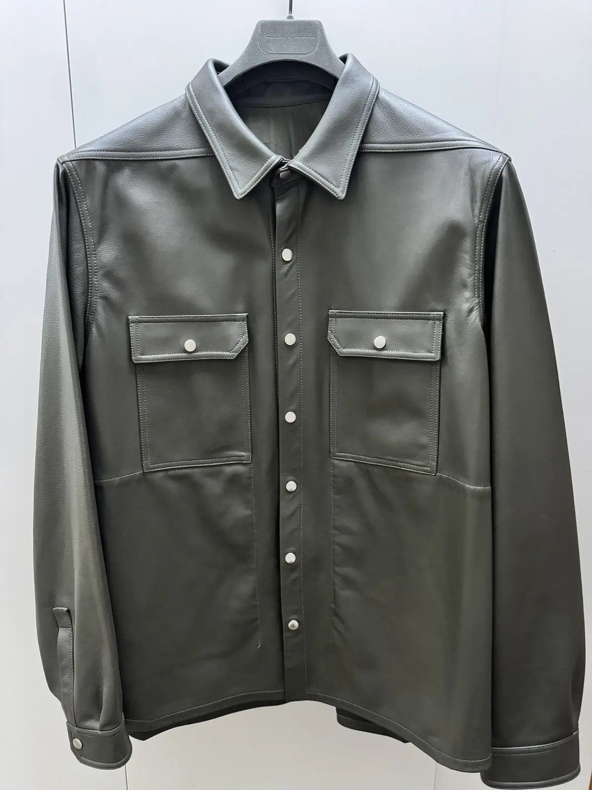 Rick Owens Alice Strobe Leather Shirt Jacket | Grailed