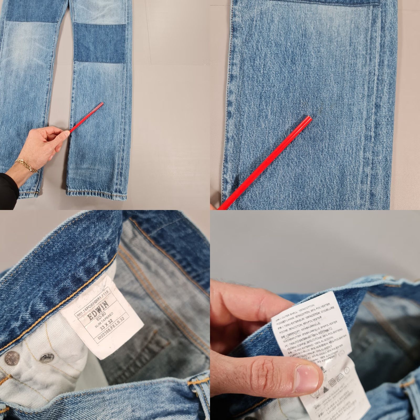 Edwin Edwin Jeans Blue W33 L32 Slim Fit Japanese Denim Selvedge 5-Pocket Mens Tapered Regular Size US 33 - 8 Thumbnail