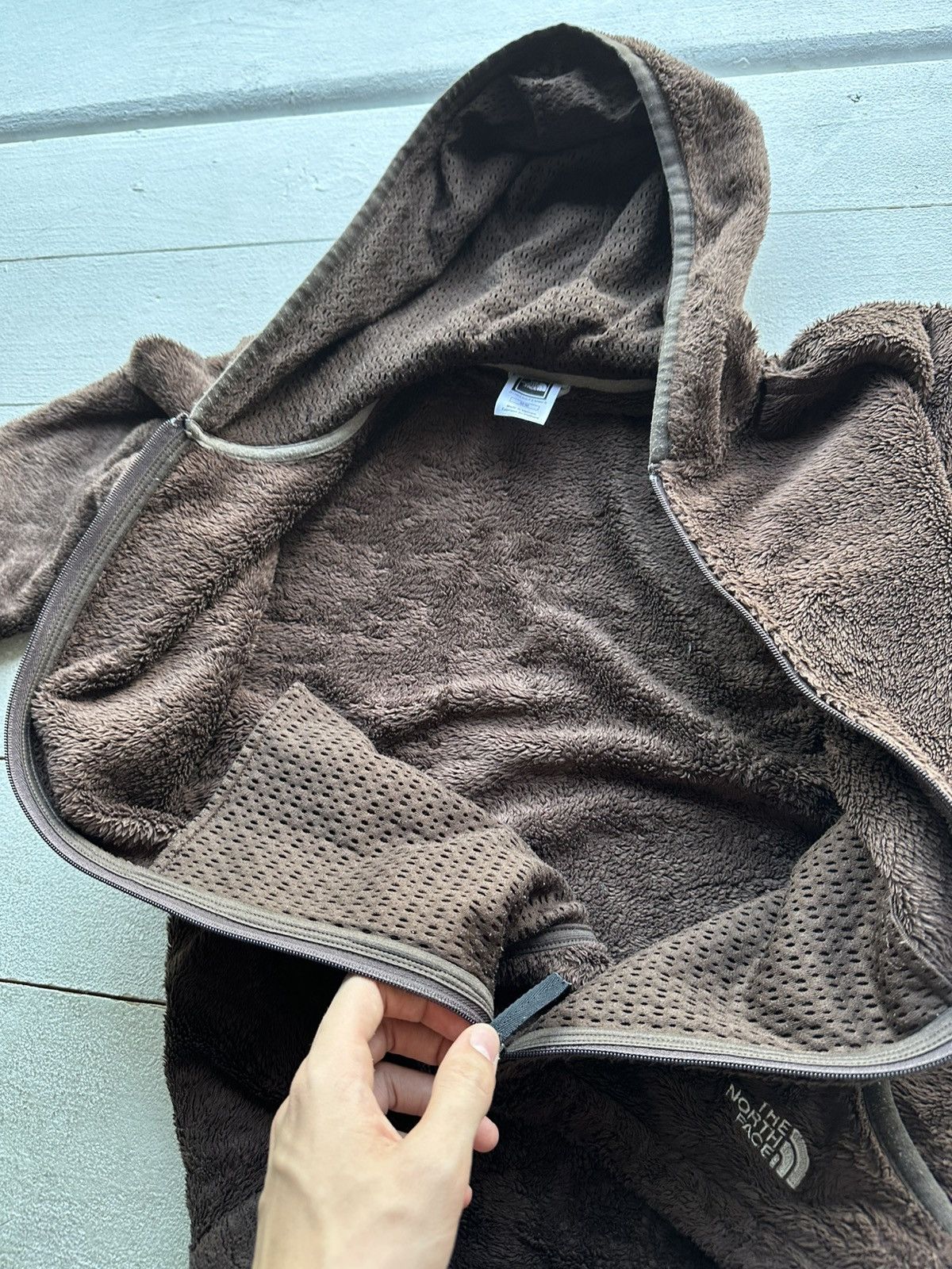 The North Face 🚨Crazy Mocha Brown TNF Fleece Zip-Up Jacket Cozy Fuzzy Size M / US 6-8 / IT 42-44 - 11 Thumbnail