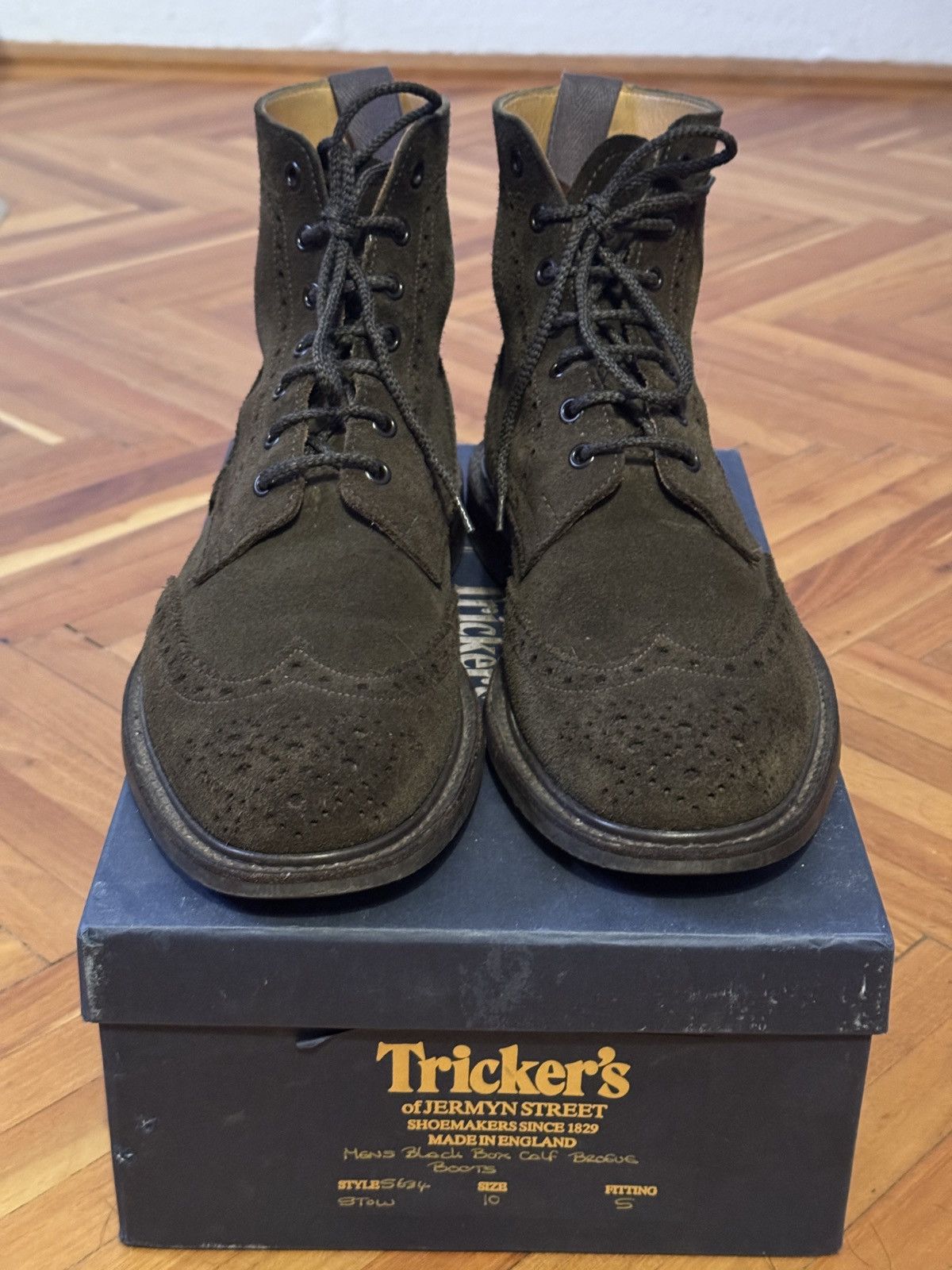 Tricker's Trickers Stow boot in Olive green suade Size US 10.5 / EU 43-44 - 2 Thumbnail