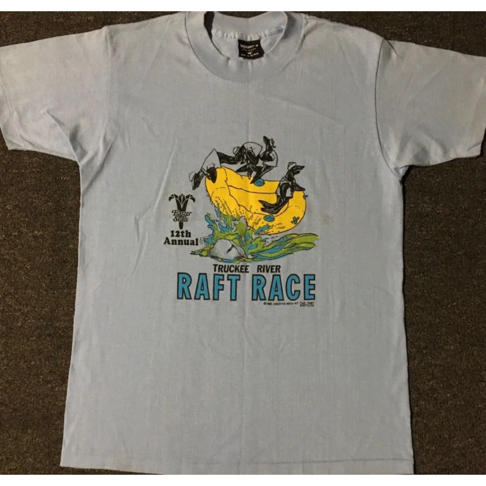 Vintage VINTAGE Shirt 80s Truckee River Raft Race Seals Blue S Men Graphic Tee Nickel? Size US S / EU 44-46 / 1 - 2 Thumbnail