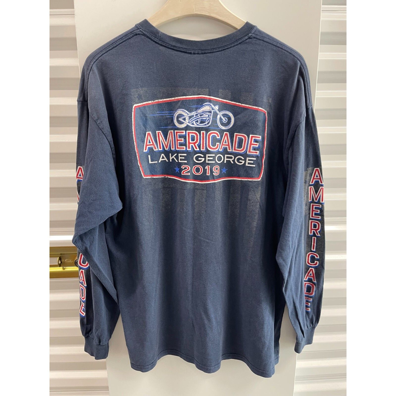 Harley Davidson VTG 90S Y2K HARLEY BIKER AMERICADE LAKE GEORGE RALLY LONG SL Size US L / EU 52-54 / 3 - 1 Thumbnail