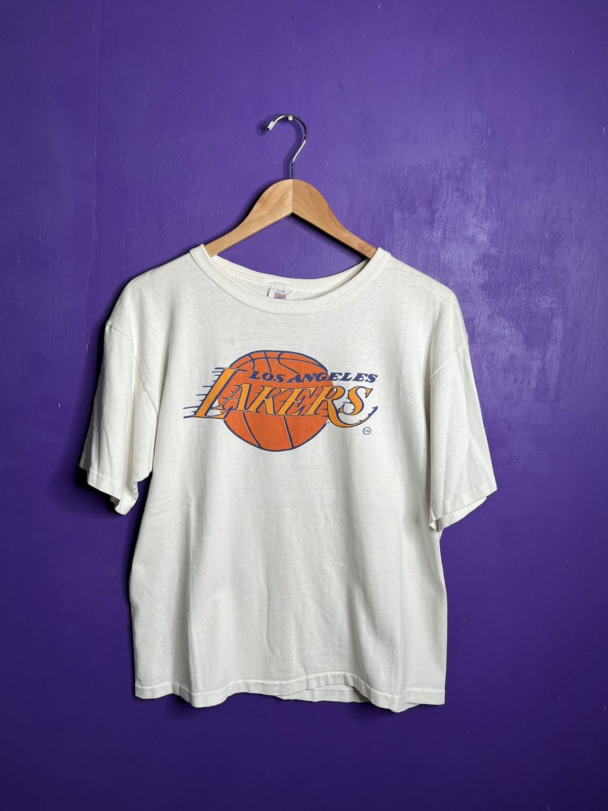 Vintage Stussy LA Lakers Logo T Shirt Size M