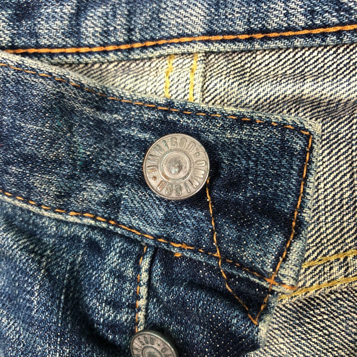 OMNIGOD Omnigod Japanese Selvedge Distressed Faded Indigo Denim Rare Size US 32 / EU 48 - 21 Thumbnail