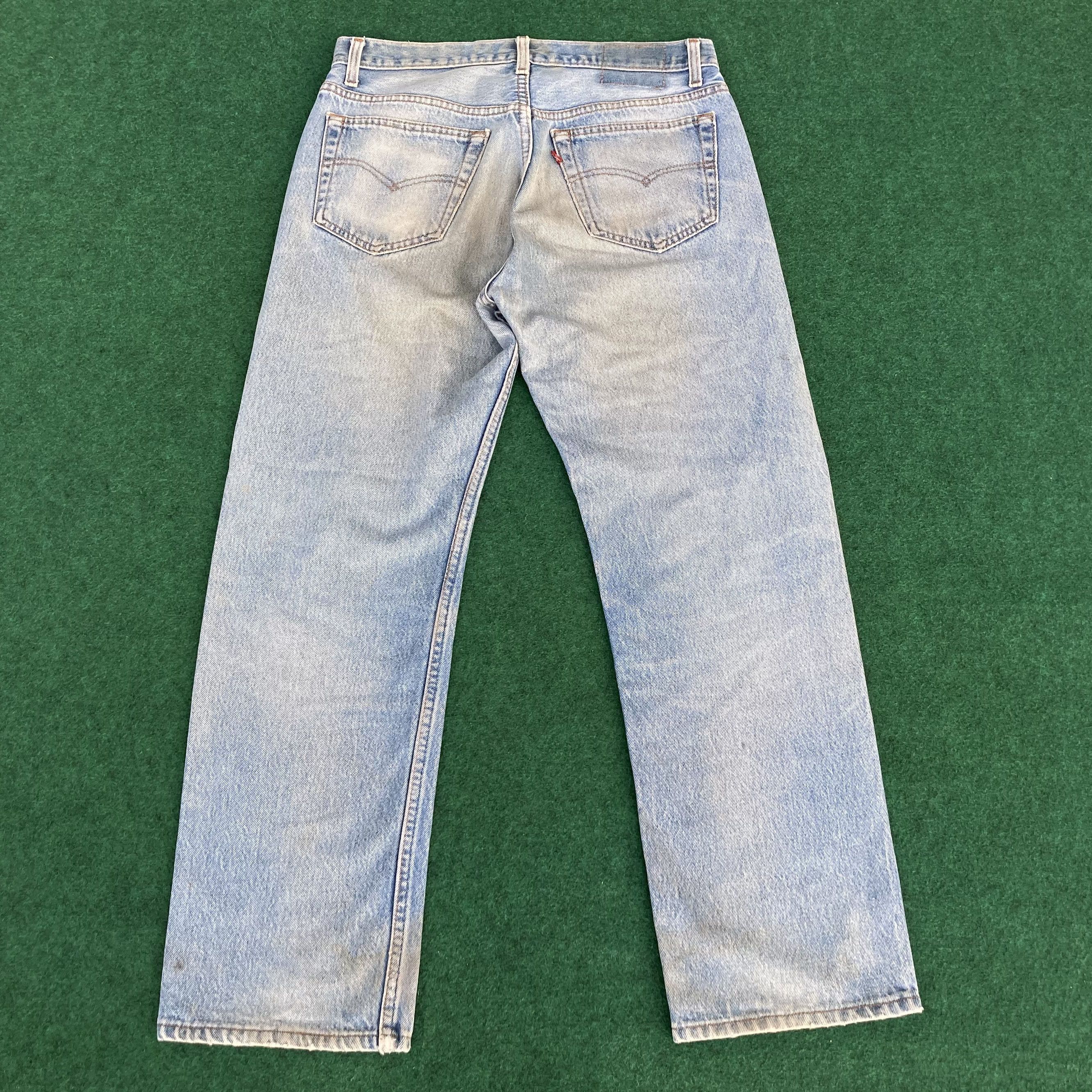 Levi's × Vintage Vtg Levis 501 Distressed Ripped Light Blue Dirty Jeans Size US 31 - 12 Thumbnail
