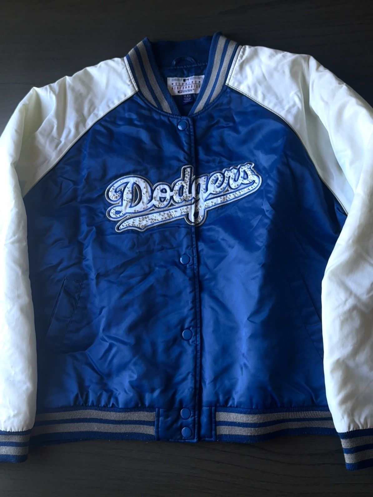 MLB Dodgers Bomber Jacket with Rhinestones Size XL / US 12-14 / IT 48-50 - 1 Thumbnail