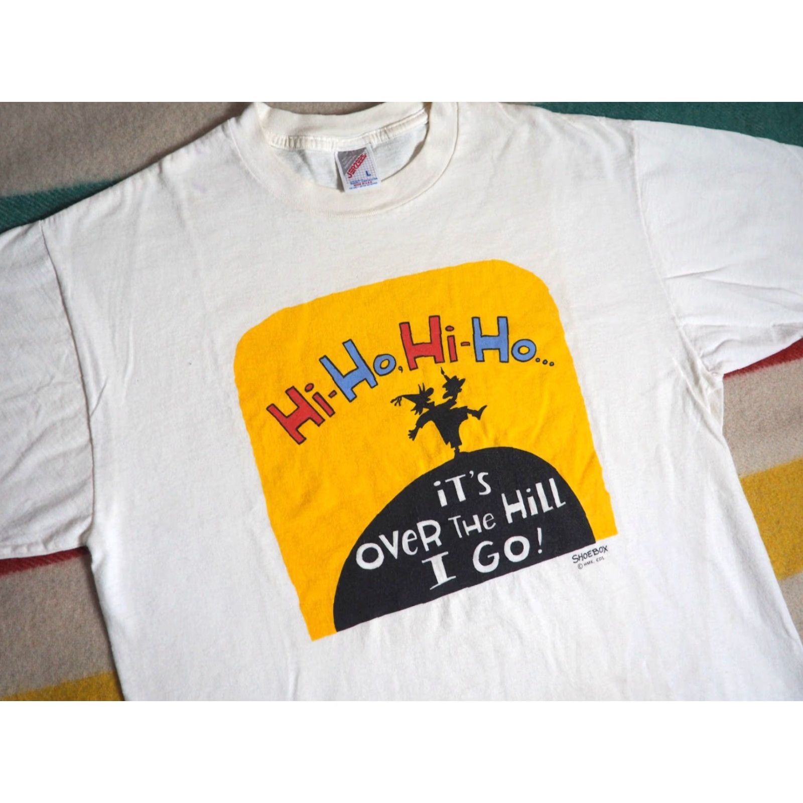 Jerzees VTG 90s Jerzees Shoebox Dad Aging Humor Joke Art USA White Tee T-Shirt Mens L Size US L / EU 52-54 / 3 - 2 Thumbnail