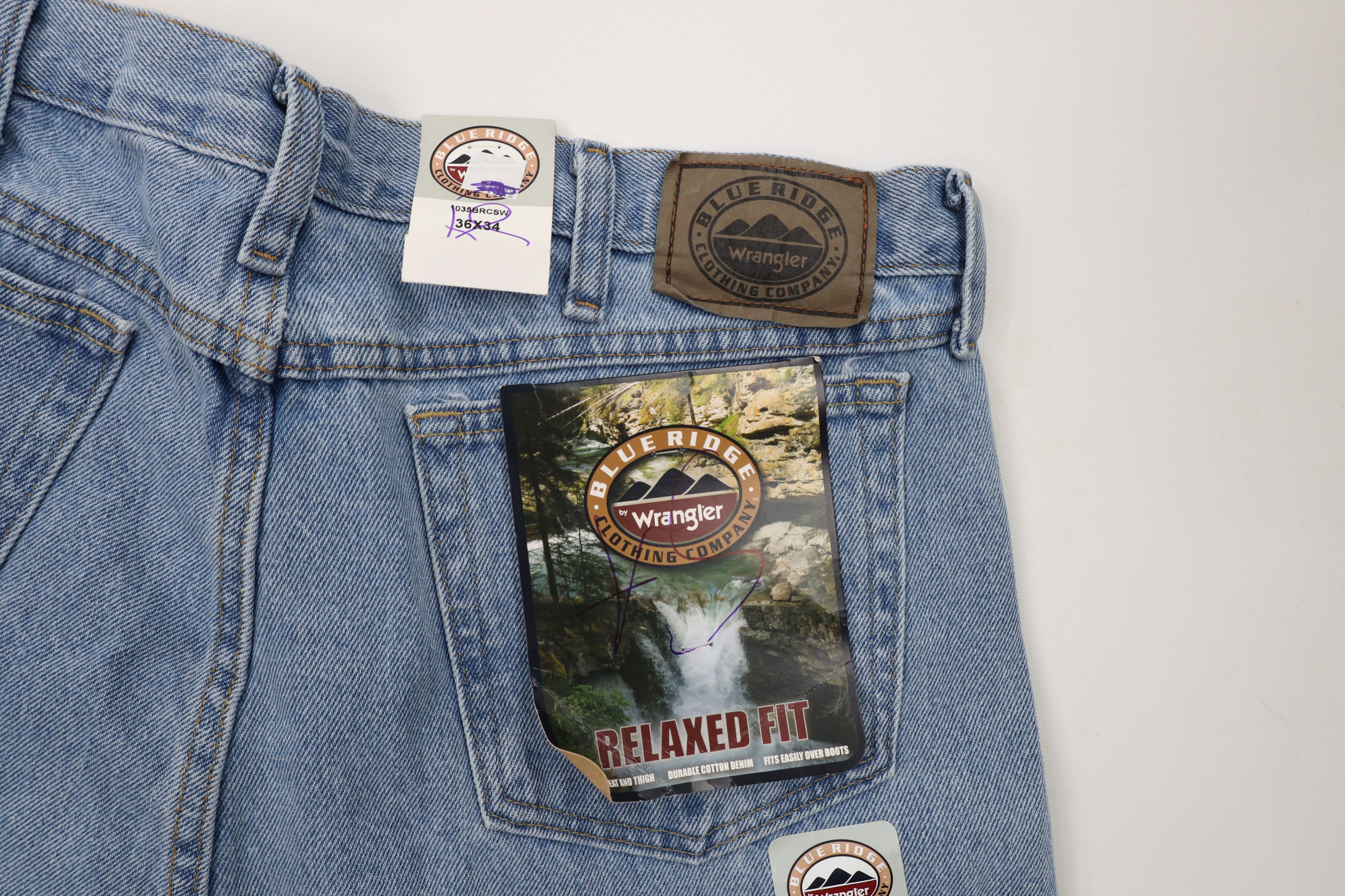 Vintage × Wrangler Deadstock Vintage Y2K Wrangler Fit Denim Jeans Blue Cotton Size US 36 / EU 52 - 12 Thumbnail