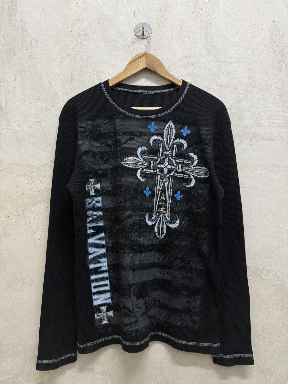 Affliction No Boundaries Salvation Crosses Thermal Shirt Cyber Y2K Size US M / EU 48-50 / 2 - 1 Thumbnail