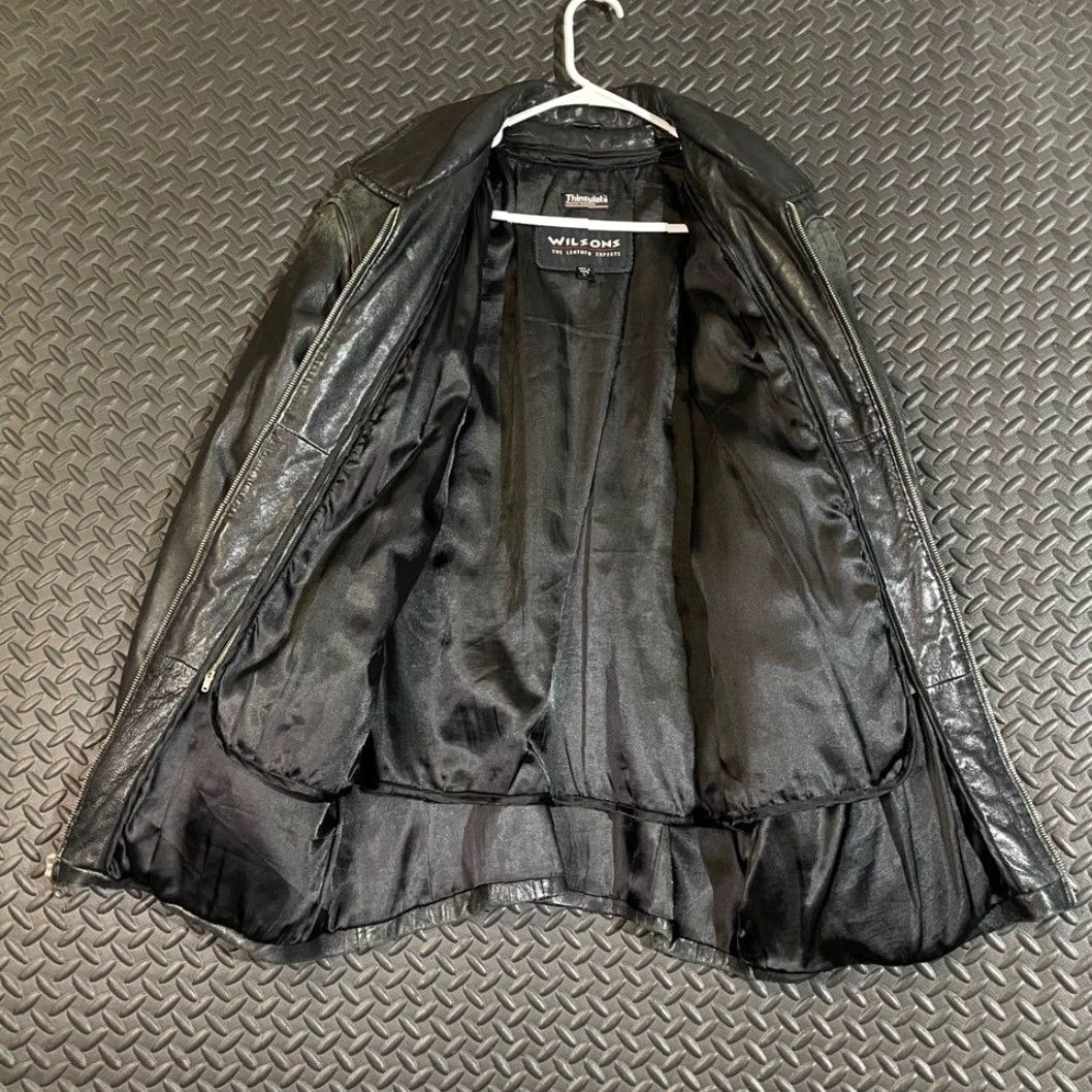 Vintage Wilsons Leather Black Full Zip Leather Thinsulate Jacket Women L Size Large Size L / US 10 / IT 46 - 6 Thumbnail
