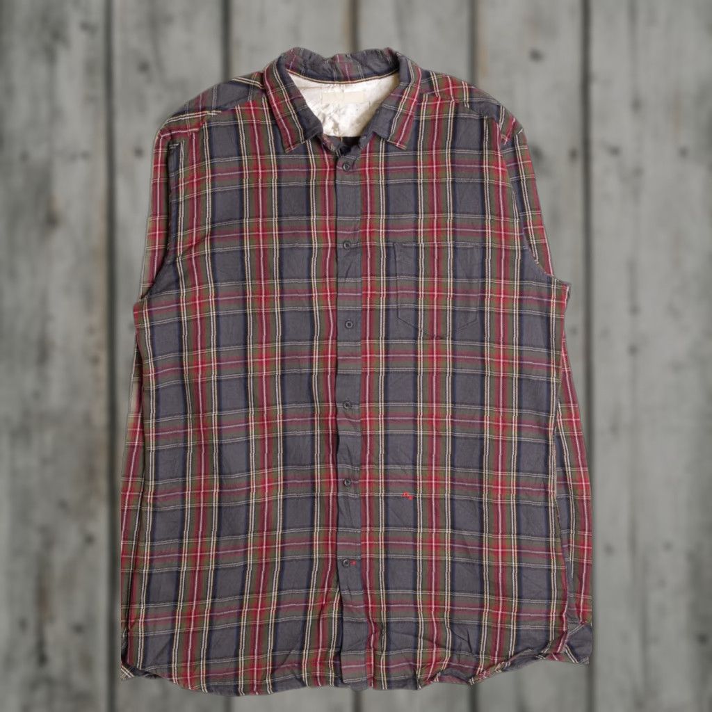 Diesel VINTAGE Diesel Industry Dark Gray Flannel Shirt XX-Large Plaid Checkered Size US XXL / EU 58 / 5 - 1 Thumbnail