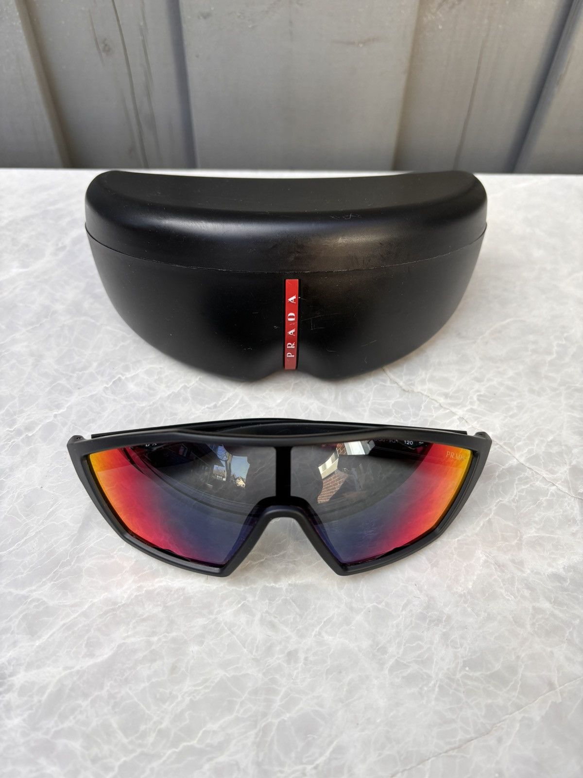 Red and black prada sunglasses clearance