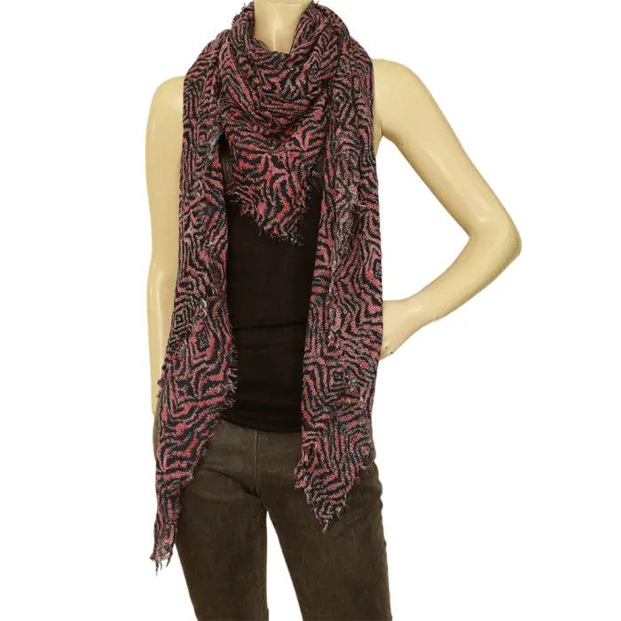 Zadig & Voltaire Zadig & Voltaire Delta All Over Zebra Blue Pink Scarf Scarf Size ONE SIZE - 2 Thumbnail