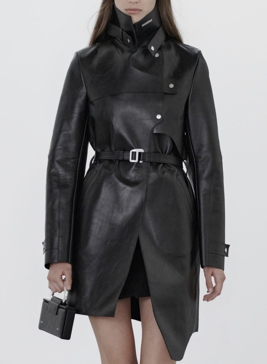 Heliot Emil HELIOT EMIL SS21 Thick Eco-Leather Trench Coat Size XS / US 0-2 / IT 36-38 - 14 Thumbnail