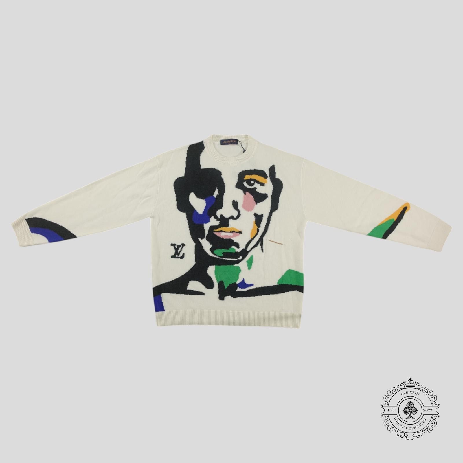 Louis Vuitton Louis Vuitton Portrait Intarsia Crewneck in White Size US XL / EU 56 / 4 - 1 Thumbnail