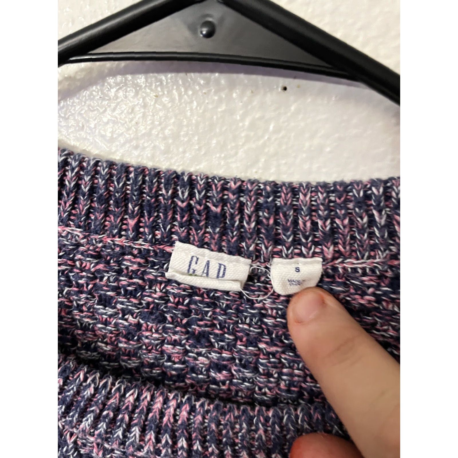 Gap Gap Cable-Knit Sweater Women’s Sz Small Marled Purple Knit Style Pullover Crew Neck Long Sleeve Casual Workwear 100% Cotton Size S / US 4 / IT 40 - 3 Thumbnail