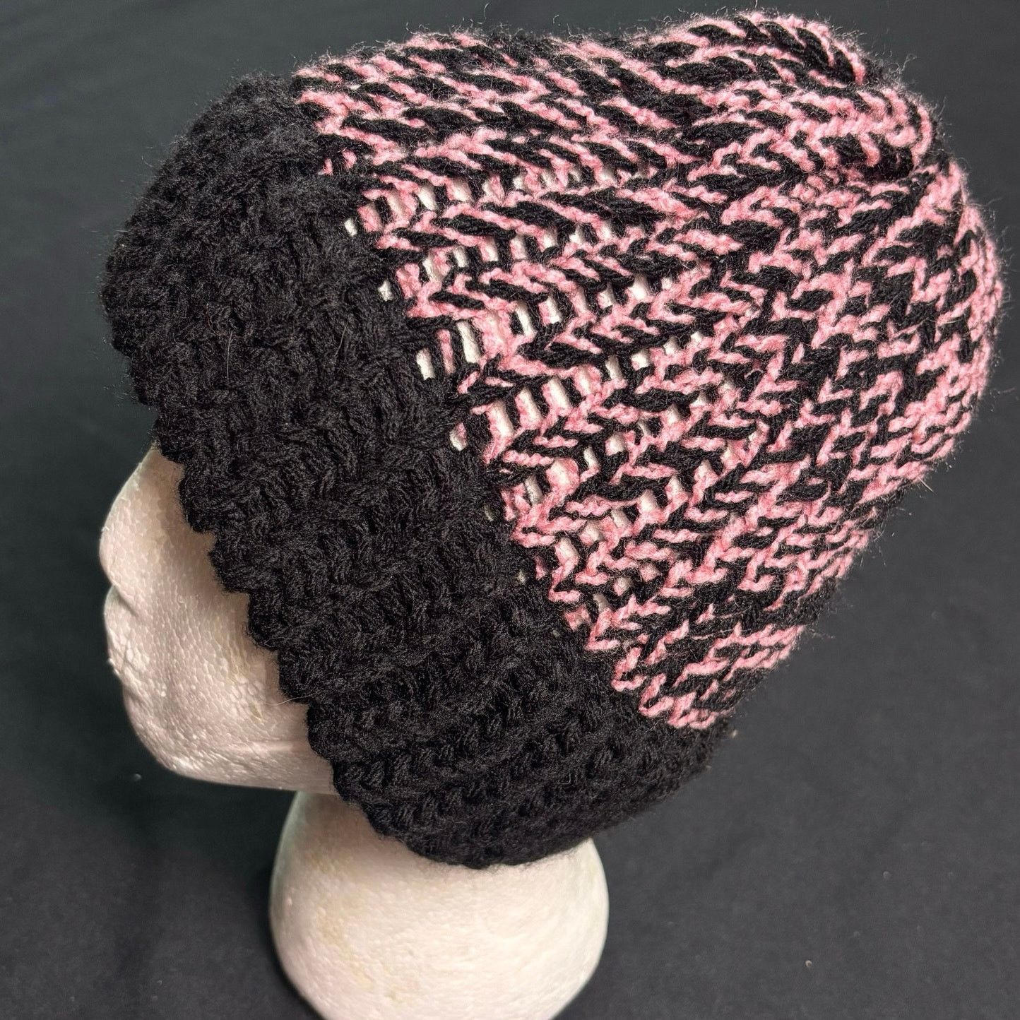 Other Pink & Black Knit Beanie Size ONE SIZE - 3 Thumbnail