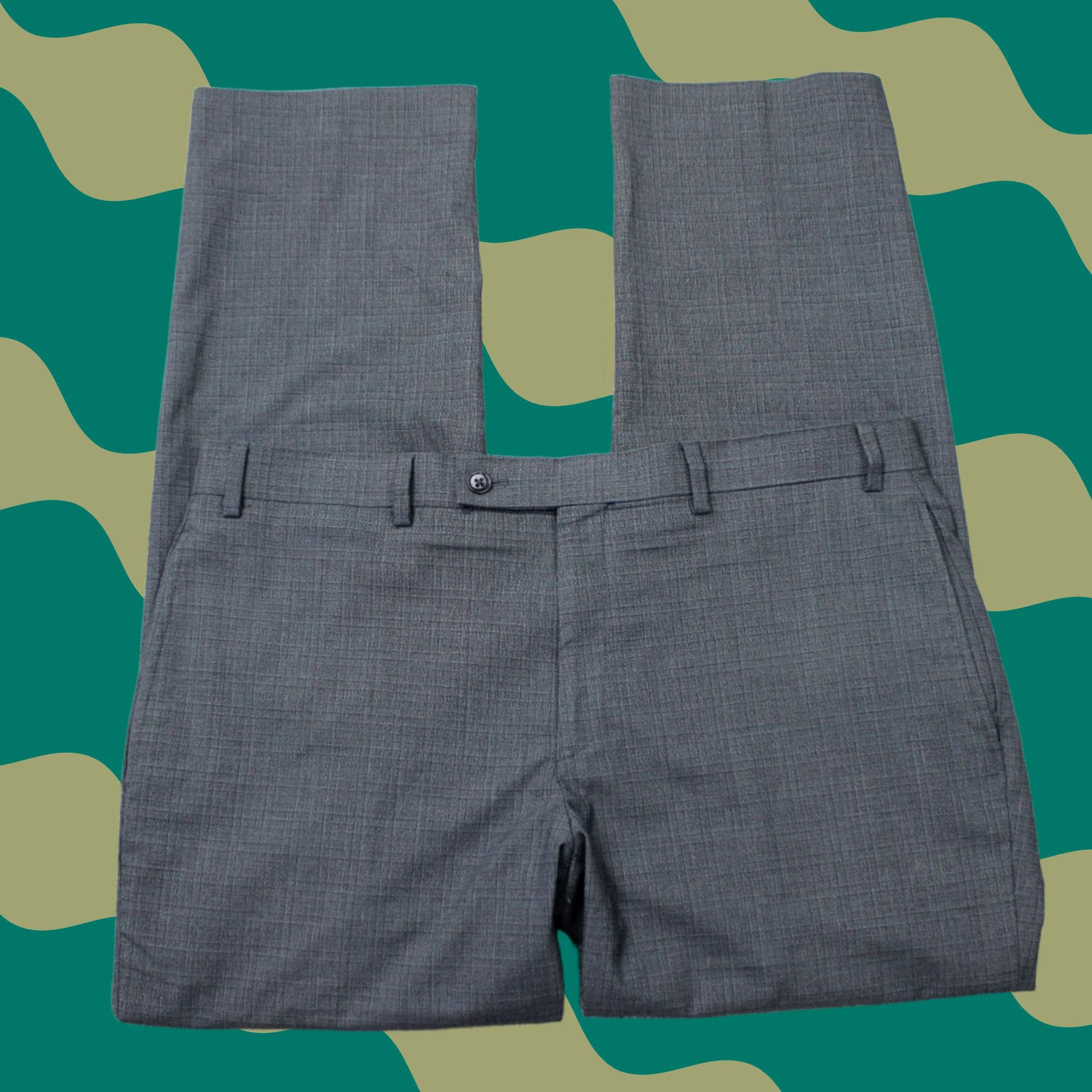 Ralph Lauren LAUREN Ralph Lauren Pants Mens 36x30 Gray Check Flat Front Poly/Viscose Stretch Dress Pants Size US 36 / EU 52 - 1 Thumbnail