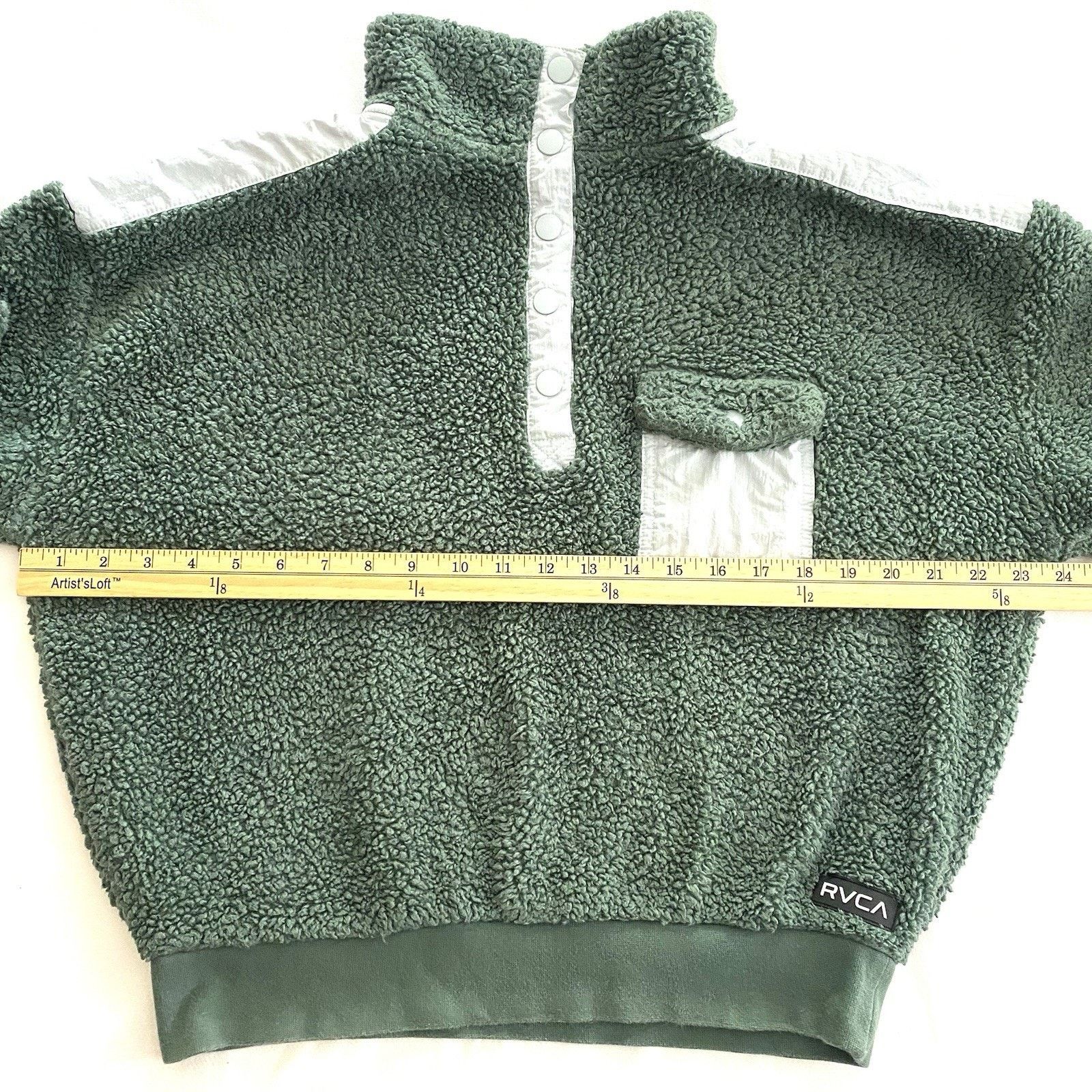 RVCA RVCA Off Grid Sherpa Fleece Sweatshirt Adult Small Green Size S / US 4 / IT 40 - 3 Thumbnail
