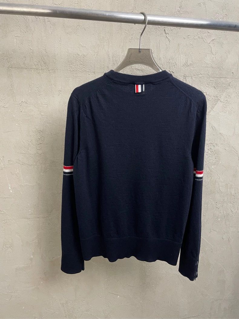Thom Browne Thom browne Dark blue double-sleeved label color stripe woo Size US L / EU 52-54 / 3 - 2 Thumbnail