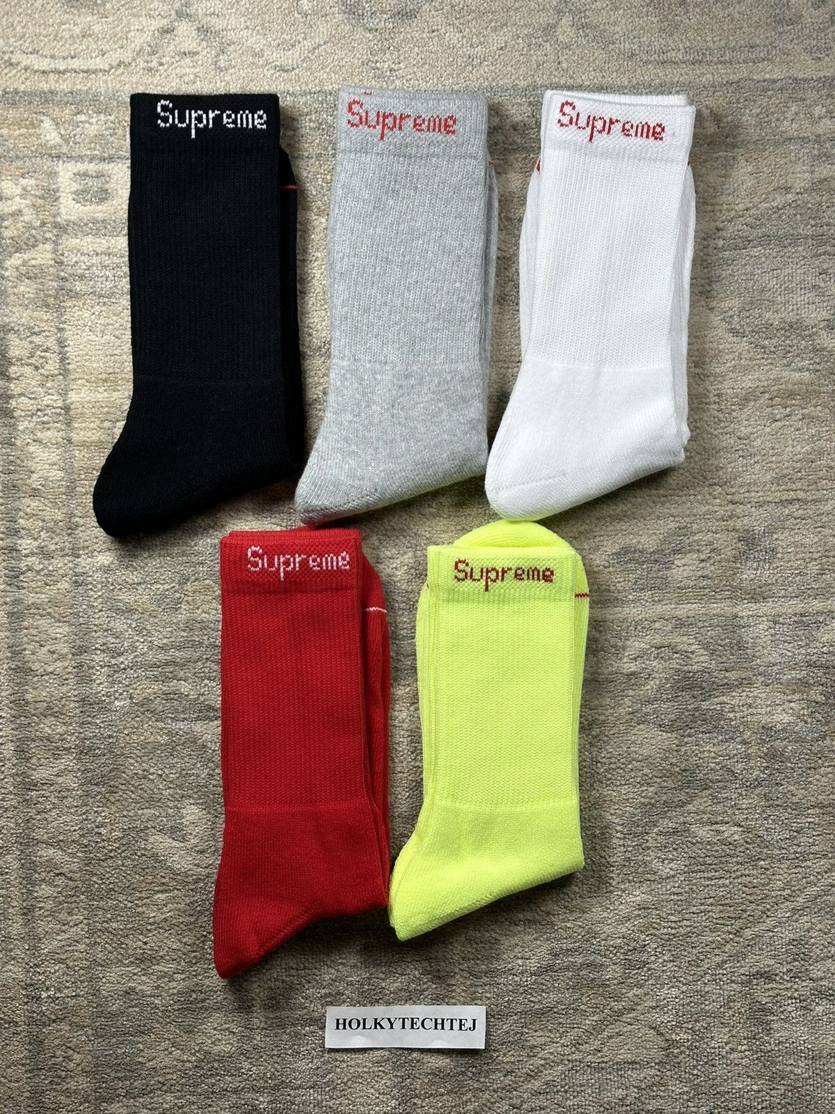 Pre-owned Supreme Hanes Socks - 5x Pairs In Multicolor