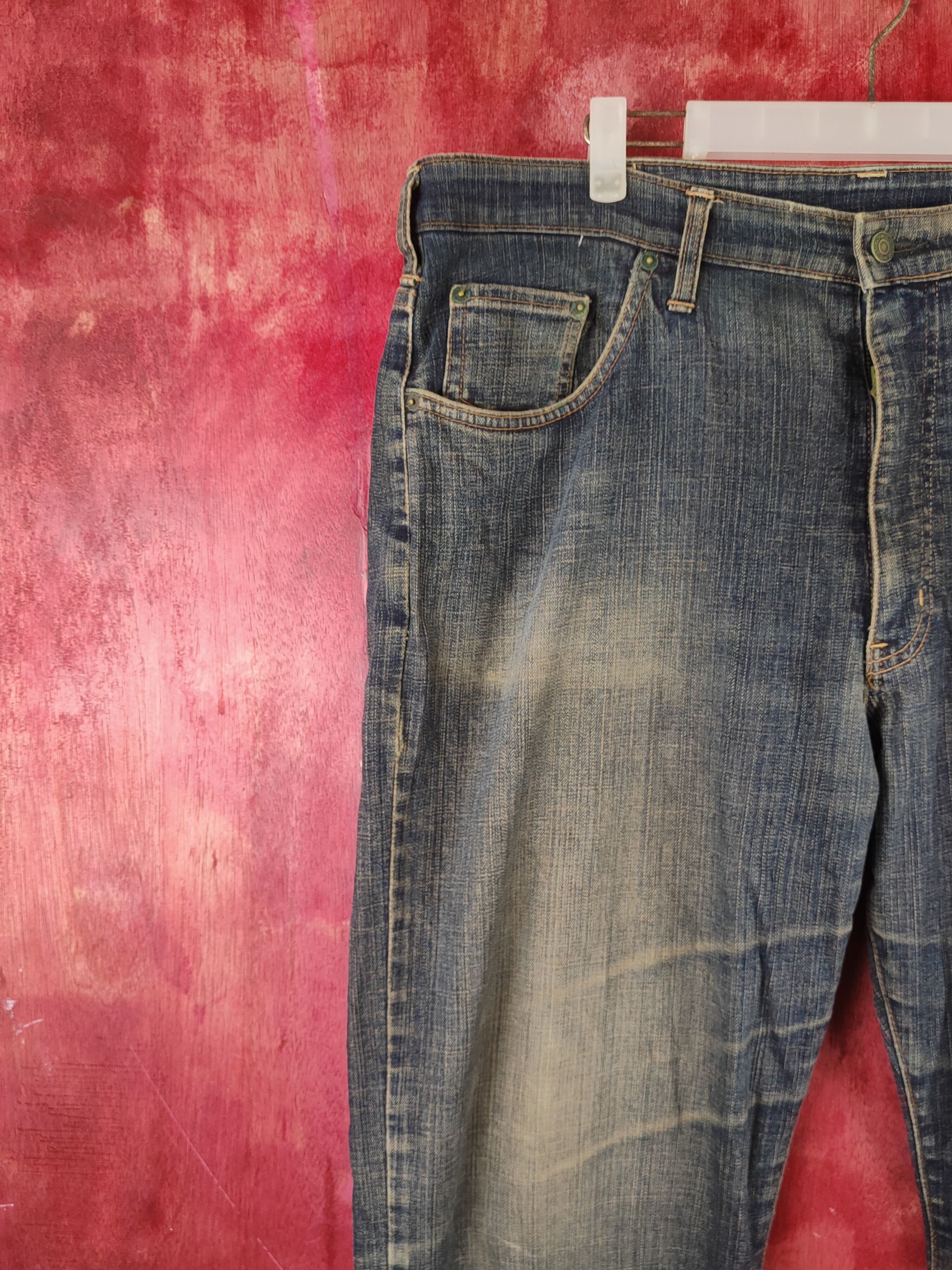 Edwin DL Edwin Dark Blue Faded Distressed Ripped Jeans #S2142 Size US 40 / EU 56 - 3 Thumbnail