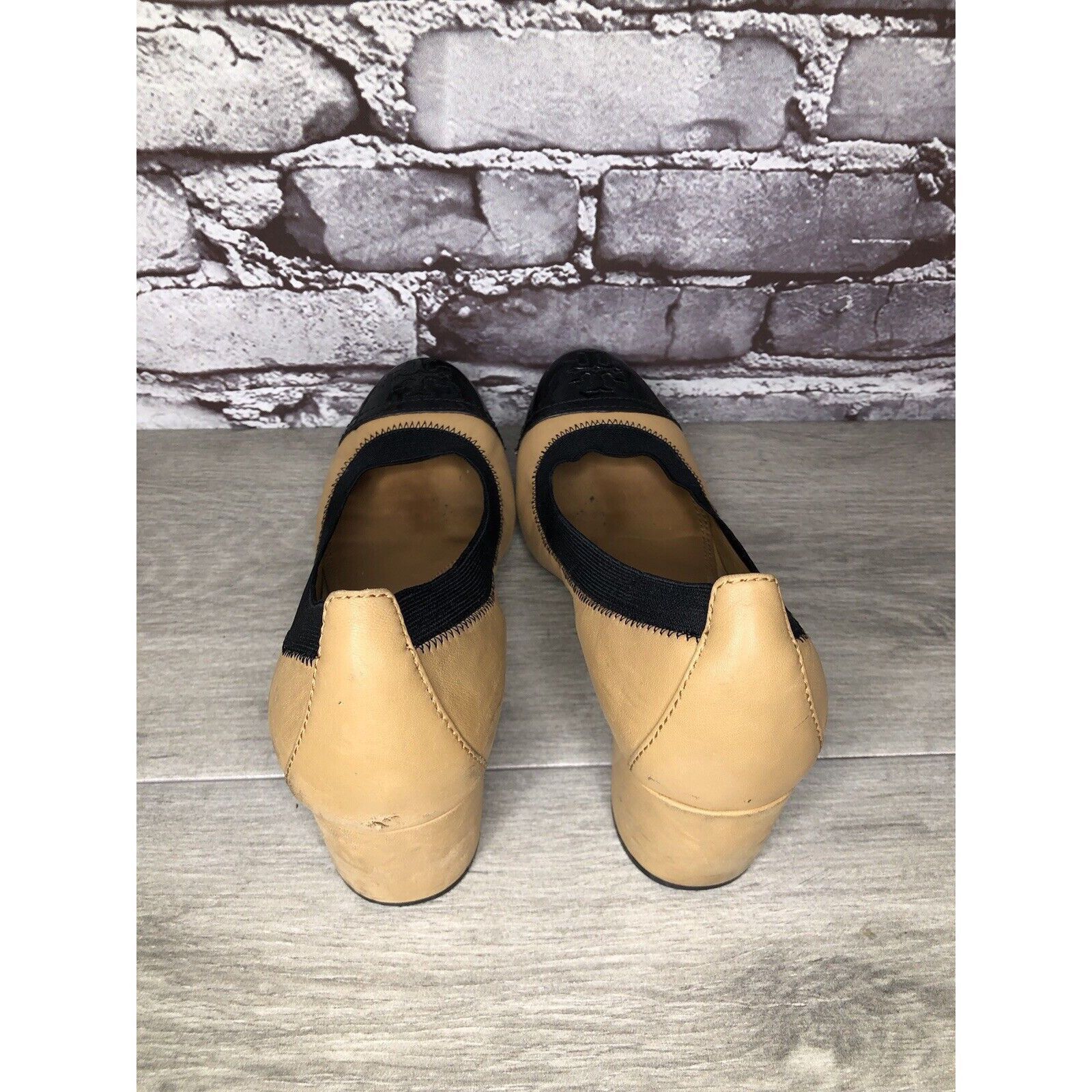 Tory Burch Tory Burch Tan Leather Black Patent Leather Block Heels Wome Size US 8.5 / IT 38.5 - 11 Thumbnail