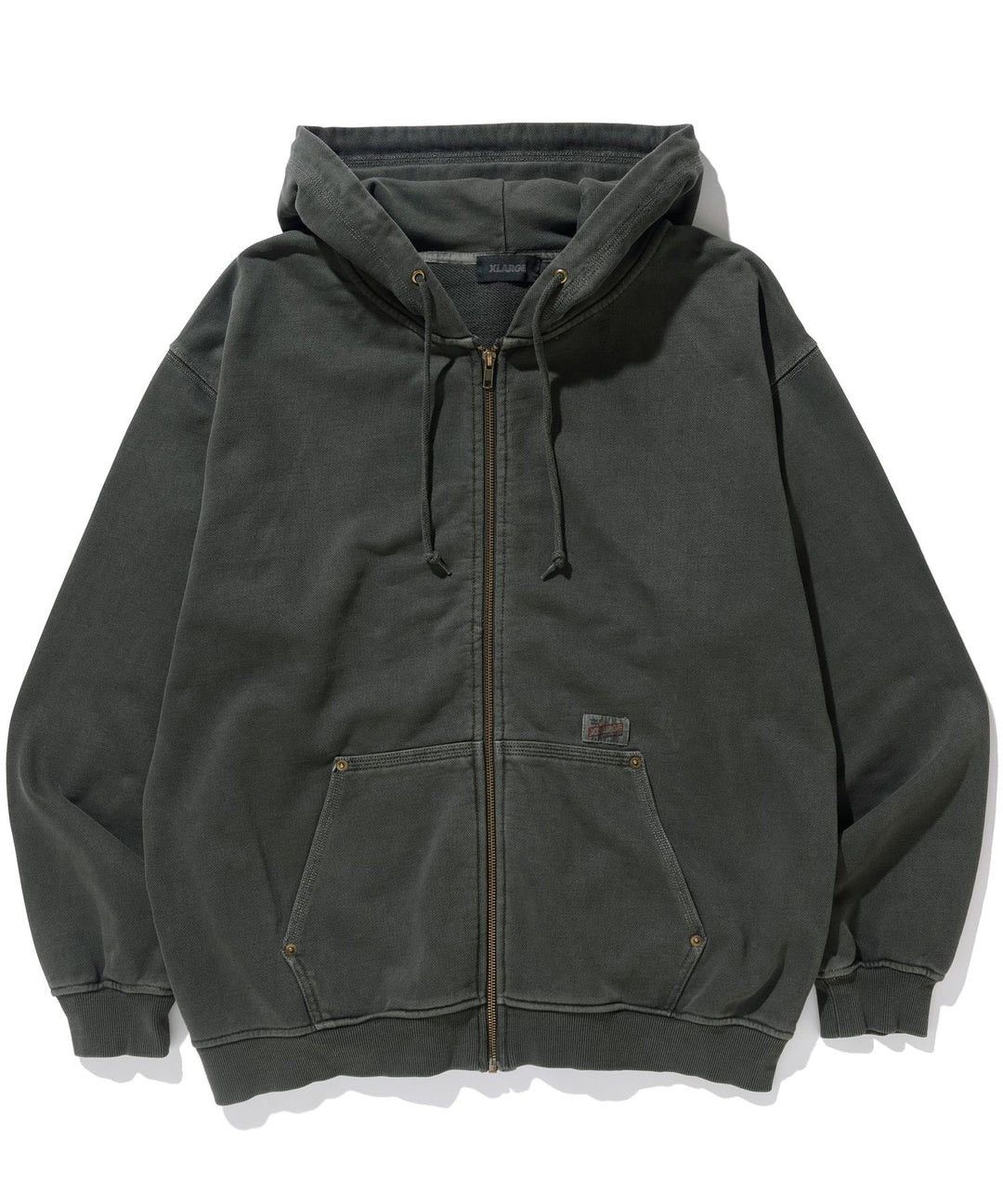 【IUGAMAKARAS】PIGMENT DYED ZIP-UP HOODIE PIGMENT DYED ZIP UP HOODED SWEAT | XLARGE