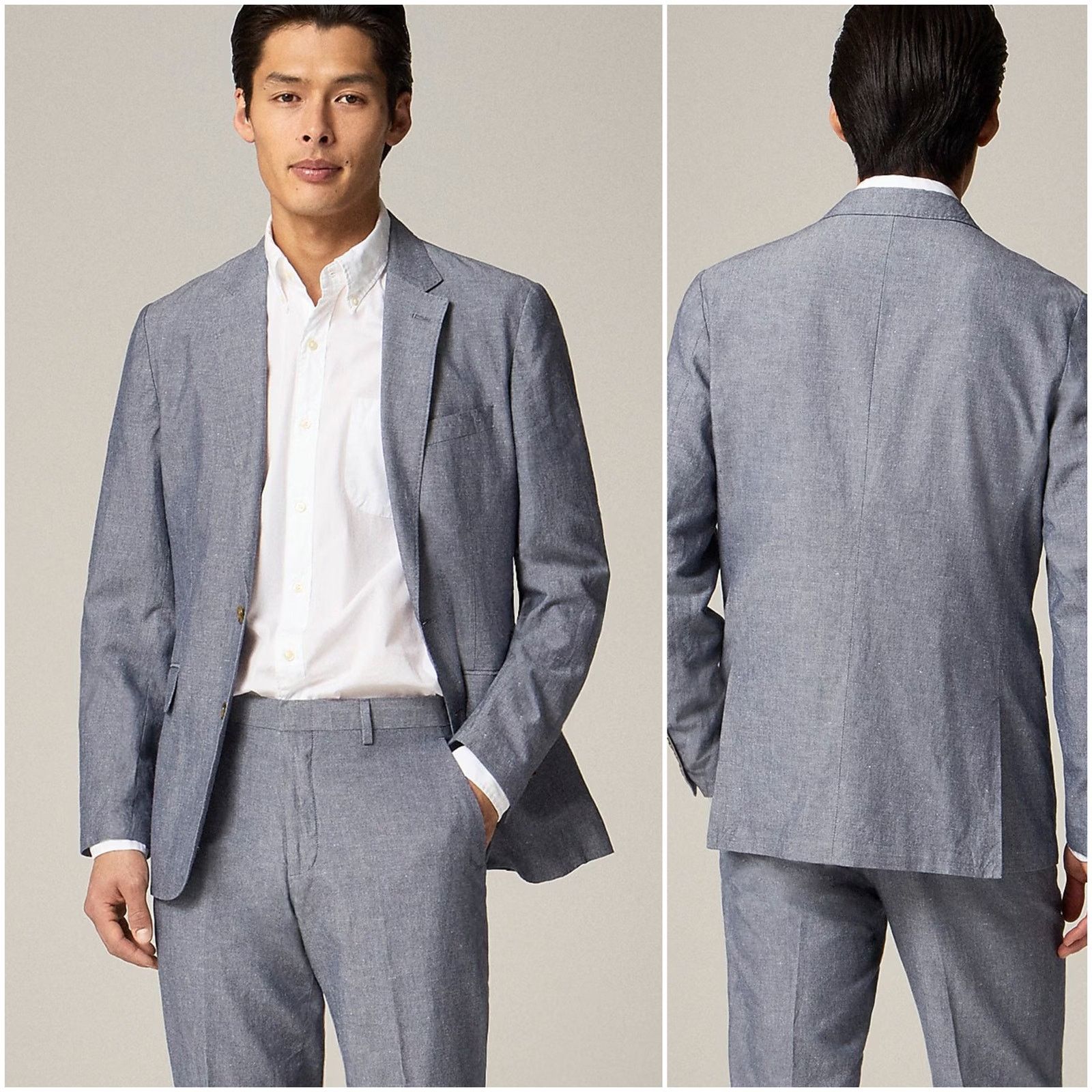 J.Crew J.Crew Ludlow Slim Unstructured suit Jacket Cotton-Linen Size 38R - 1 Thumbnail