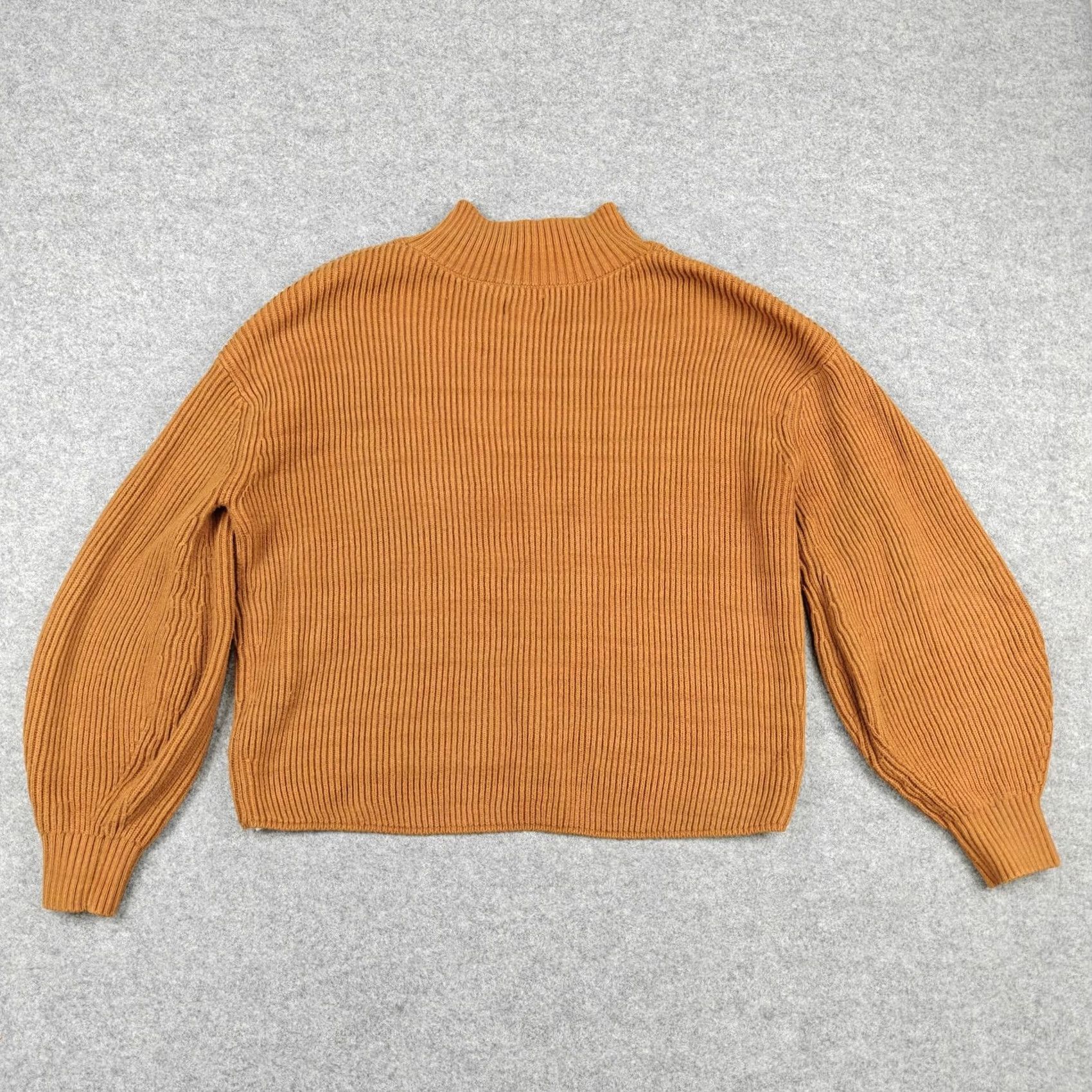 Vintage Maeve Sweater Womens XL Brown Ribbed Knit Mock Neck Balloon Sleeve Pullover Size XL / US 12-14 / IT 48-50 - 4 Thumbnail