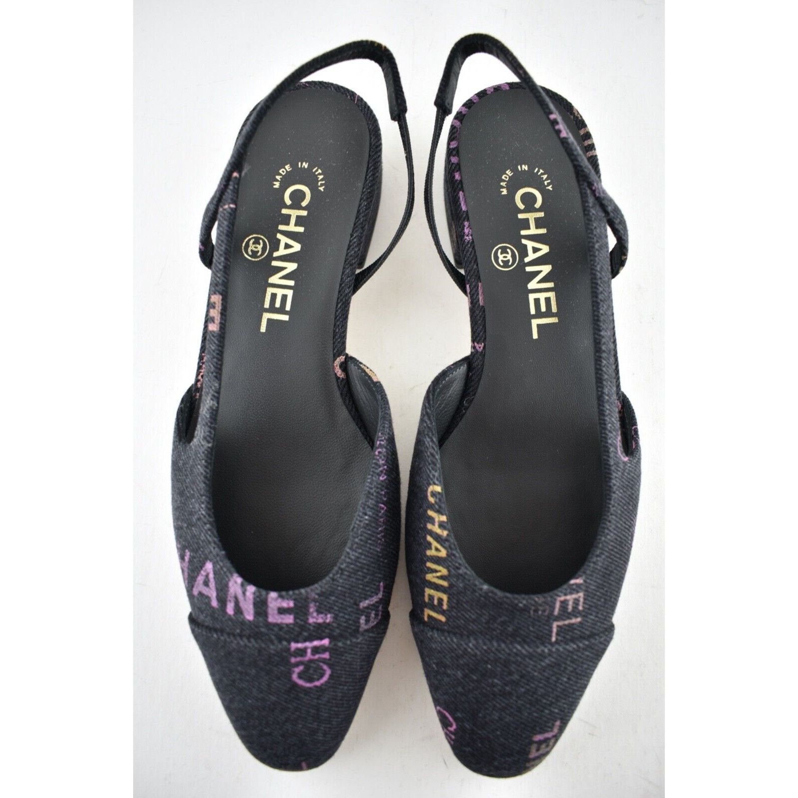 Chanel 22P Mademoiselle Coco Sling Denim Slingback Ballet Flat 37 Size US 7 / IT 37 - 8 Thumbnail