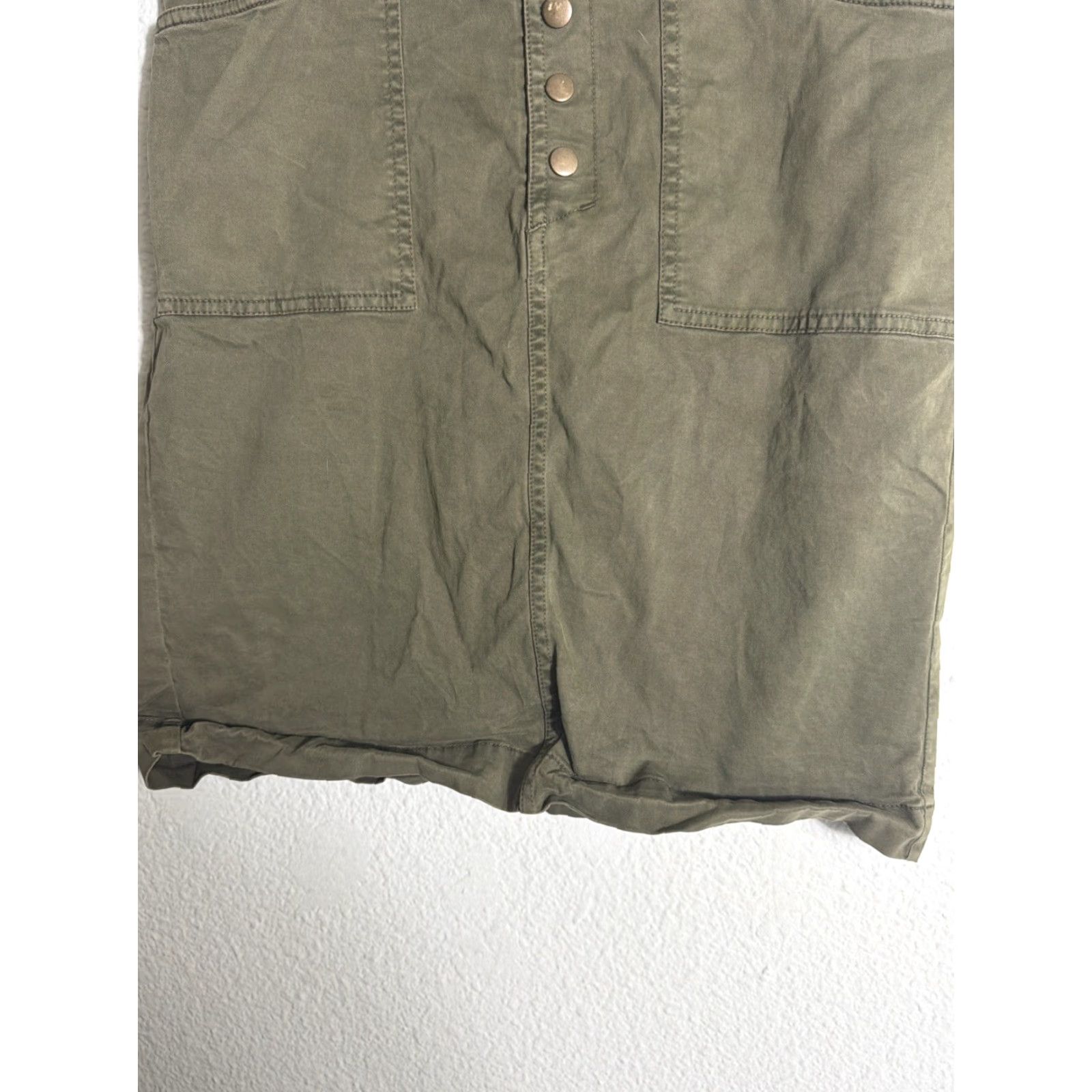 Banana Republic VINTAGE? Banana Republic Army Green Skirt Cotton 30X20 A-Line Knee Length Pockets Womens Size 4 Size 27" / US 4 / IT 40 - 5 Thumbnail