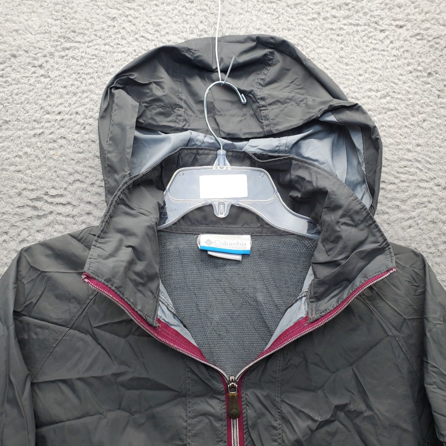 Rains Columbia Omni-Shade Rain Windbreaker Jacket Womens Medium Gray Hooded Full Zip Shirt Size M / US 6-8 / IT 42-44 - 7 Thumbnail