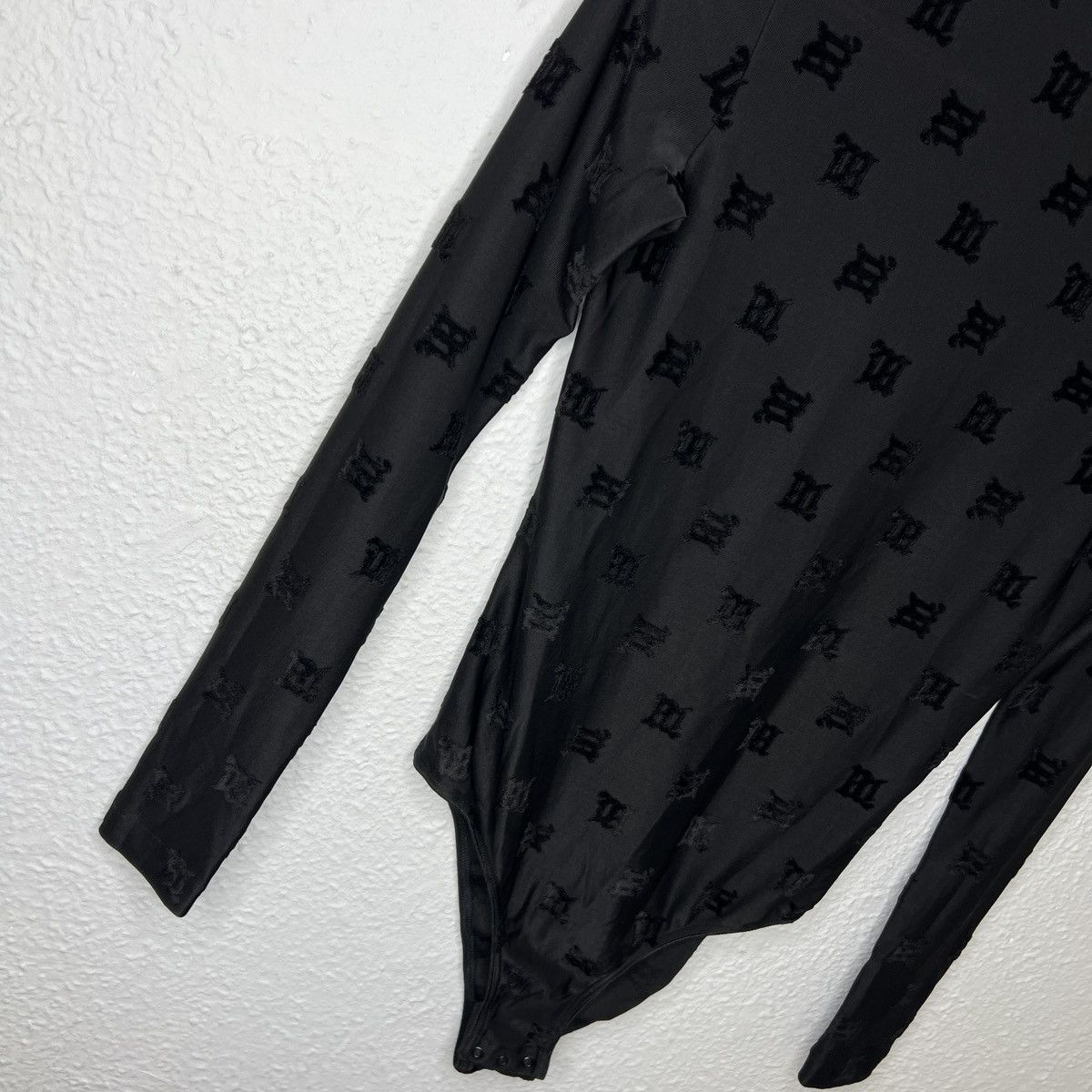 Misbhv MISBHV Bodysuit Allblack Velour Monogram Black Logo Size S / US 4 / IT 40 - 3 Thumbnail