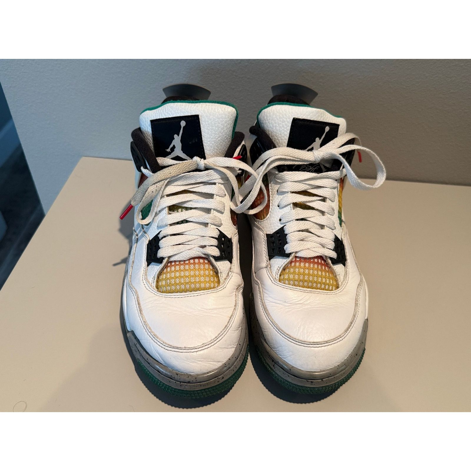 Jordan Brand Jordan 4 Retro Green Rasta Size 10m 11.5w AQ9129-100 Rare Size US 10 / EU 43 - 2 Thumbnail