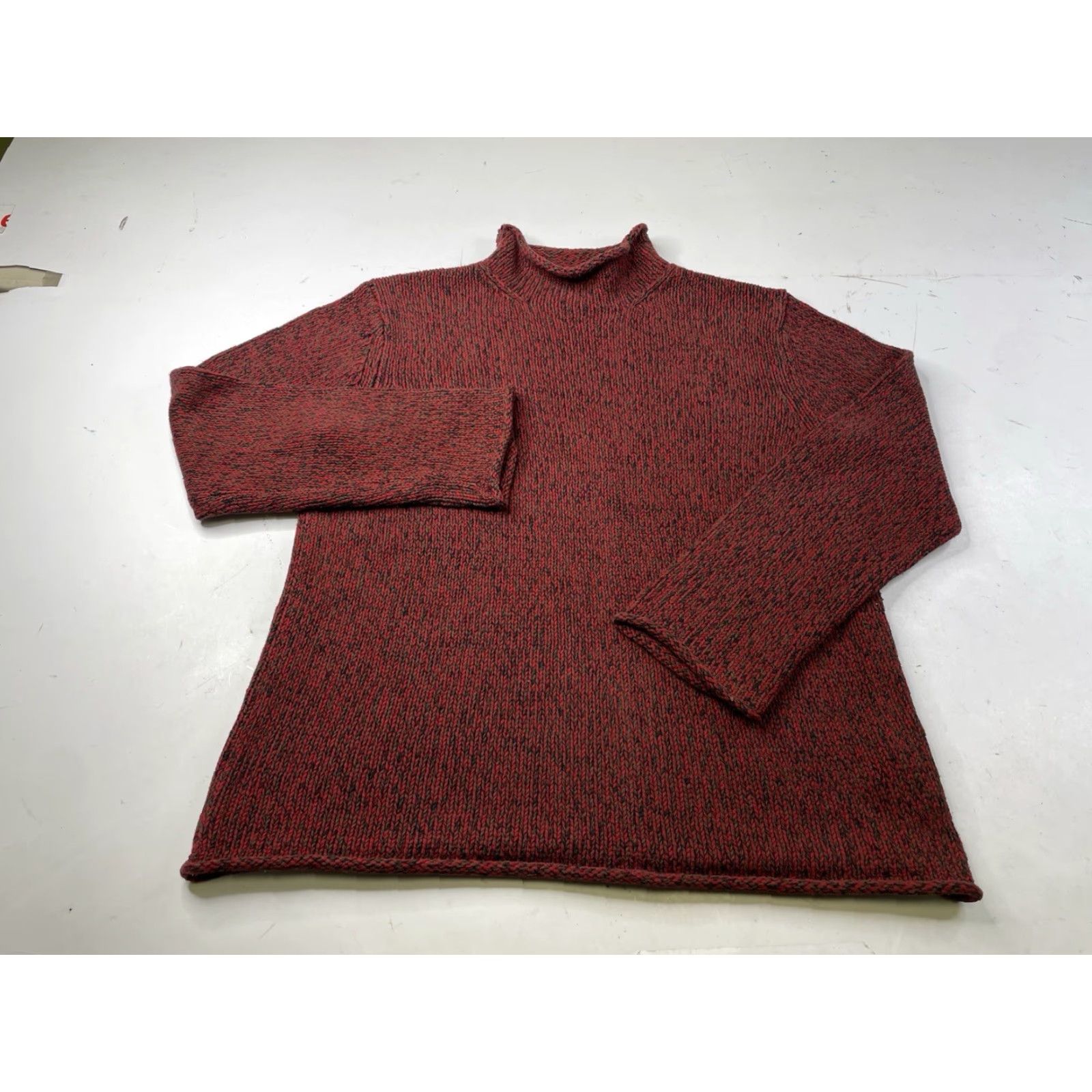 Jones New York VINTAGE Jones New York Sweater Rolled Neck Knit Red Womens Large L Pullover Cotton Blend Knit Western Gen? Size L / US 10 / IT 46 - 2 Thumbnail