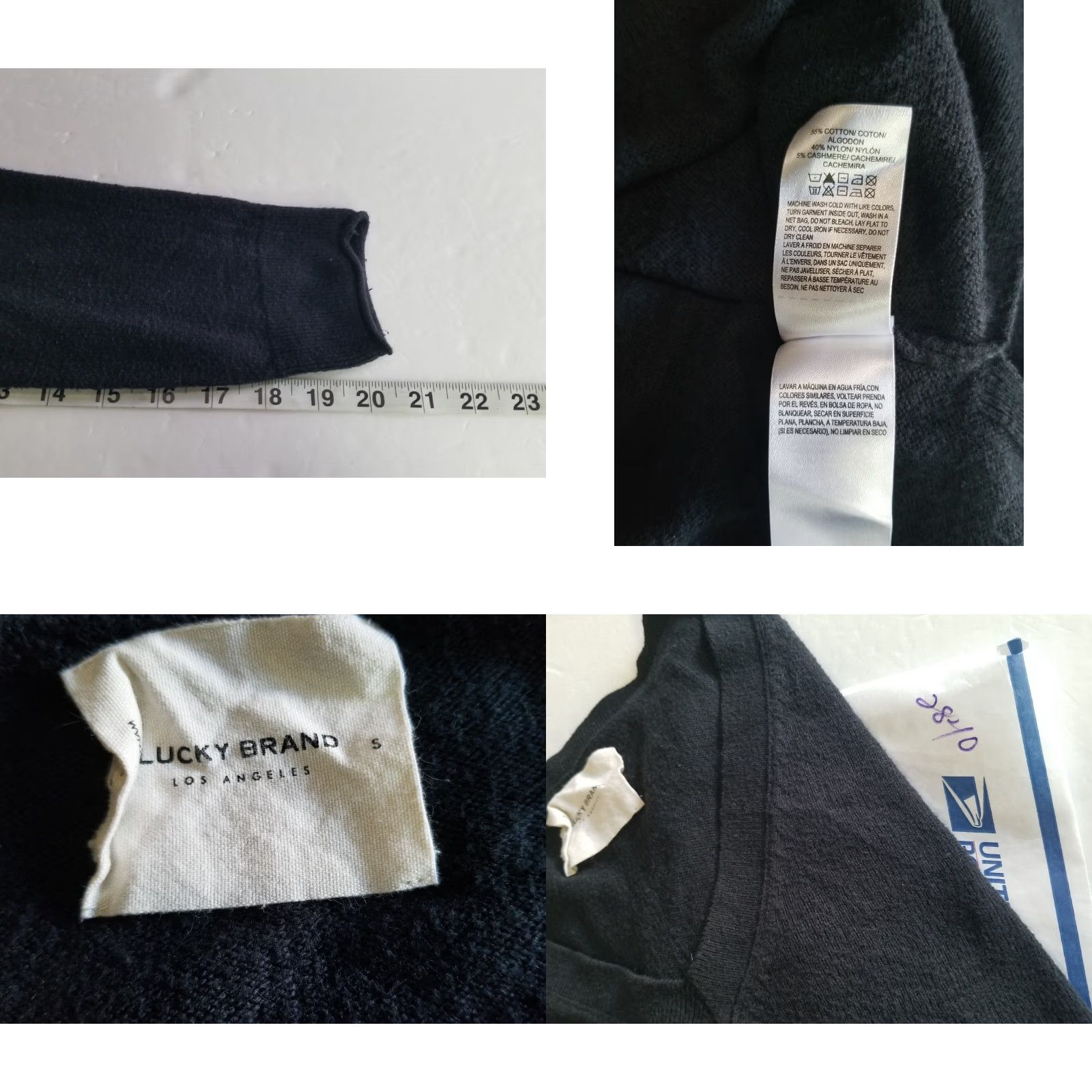 Lucky Brand Lucky Brand Sweater Womens Size Small Black V-Neck Long Sleeve Size L / US 10 / IT 46 - 8 Thumbnail